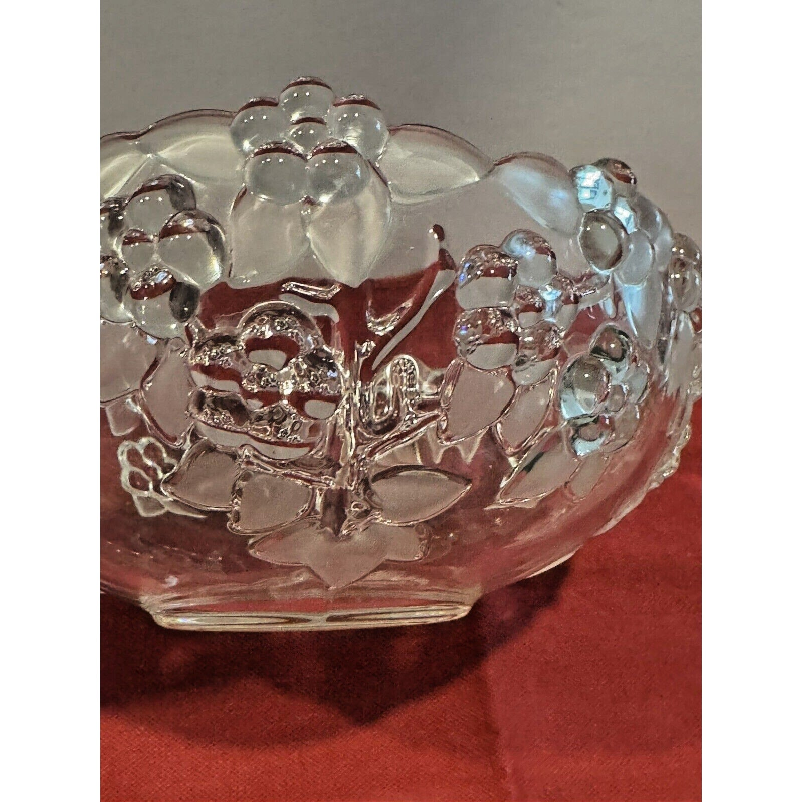 Vintage Mikasa 8.75” Carmen Crystal Bowl Walther Glas West Germany Floral Fruit