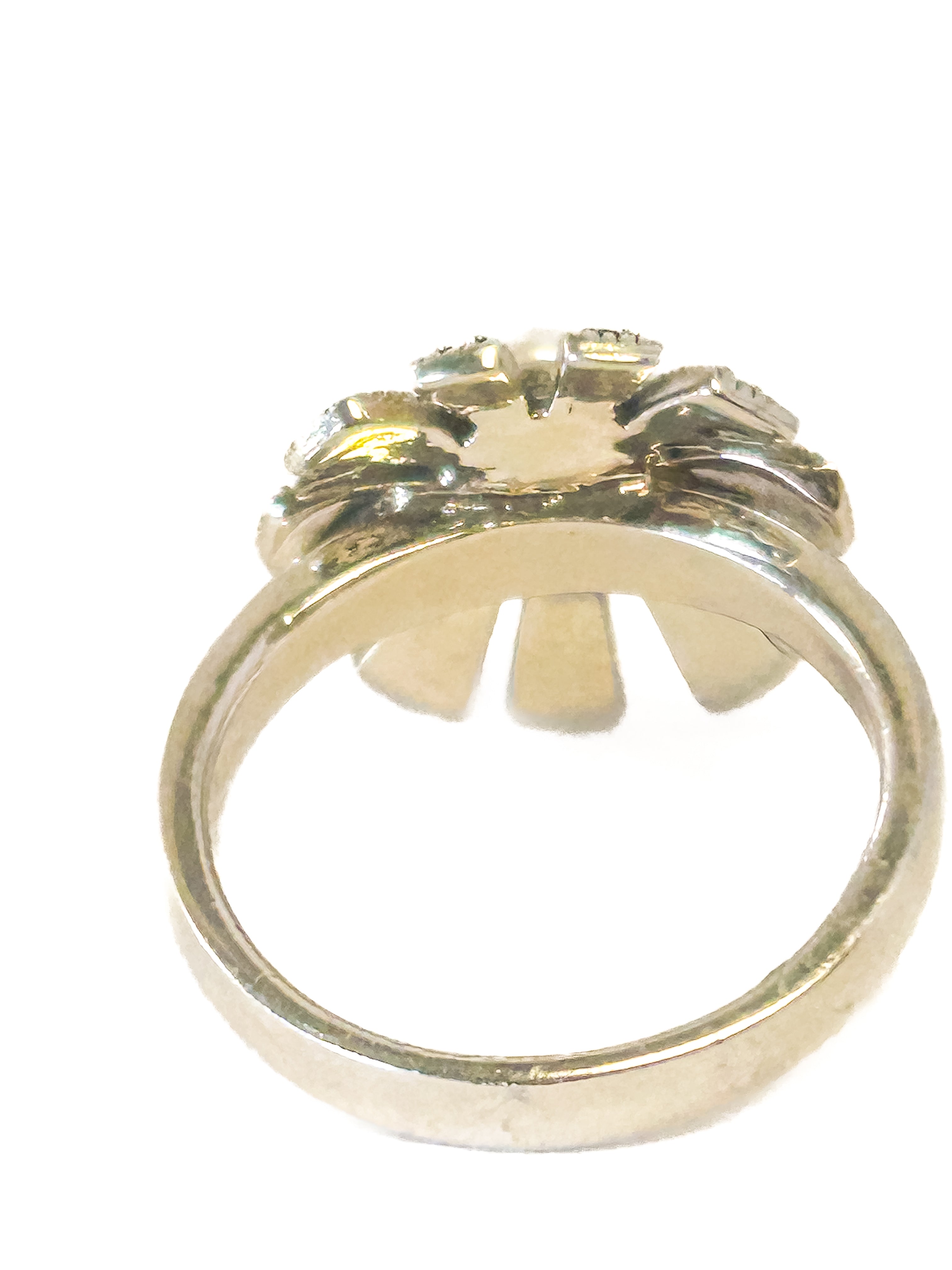 925 Sterling Silver Pearl and Marcasite Ring Size 6 - Frijja, LLC