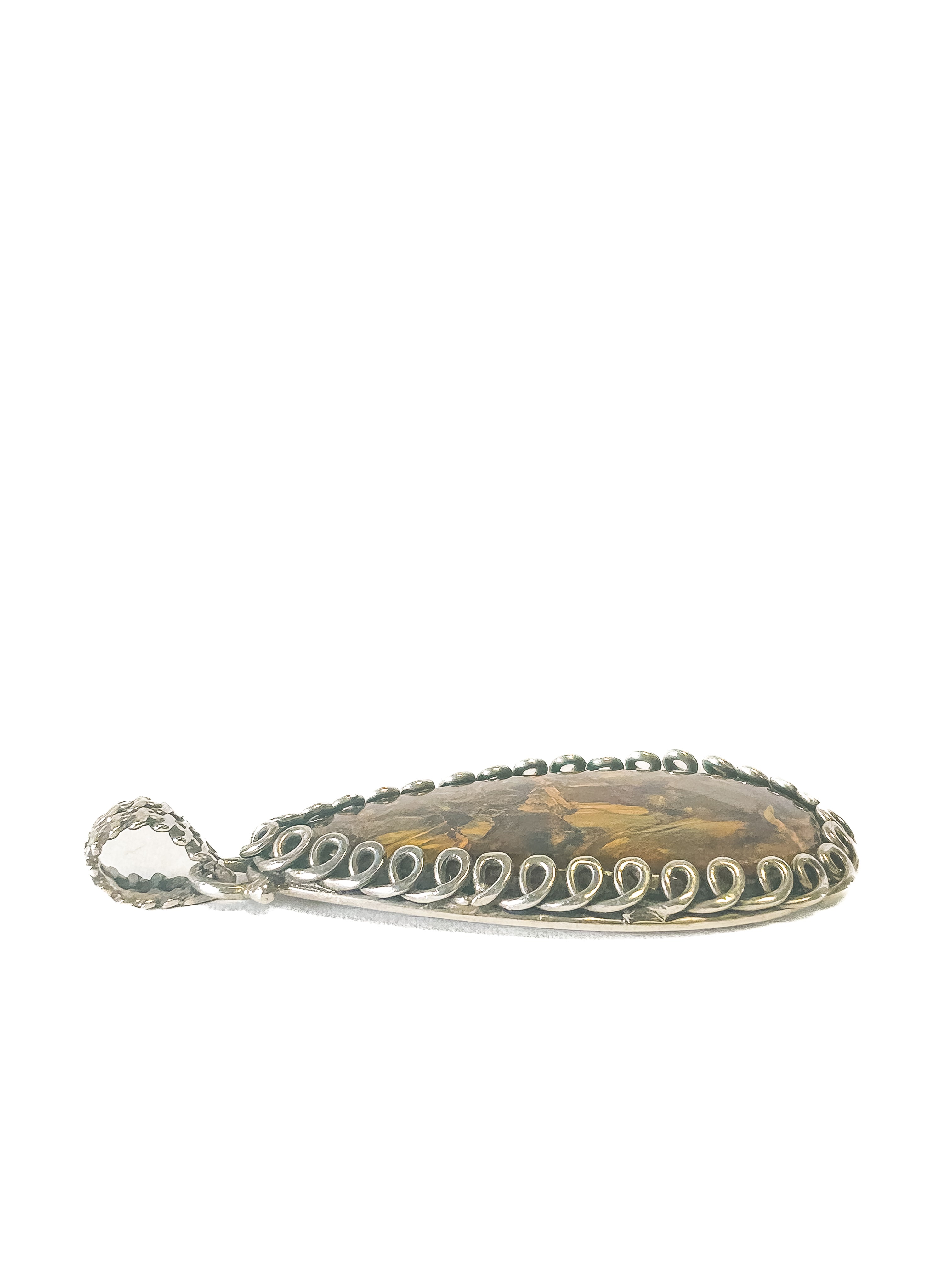 Vintage 925 Sterling Silver Pietersite Teardrop Pendant - Frijja, LLC