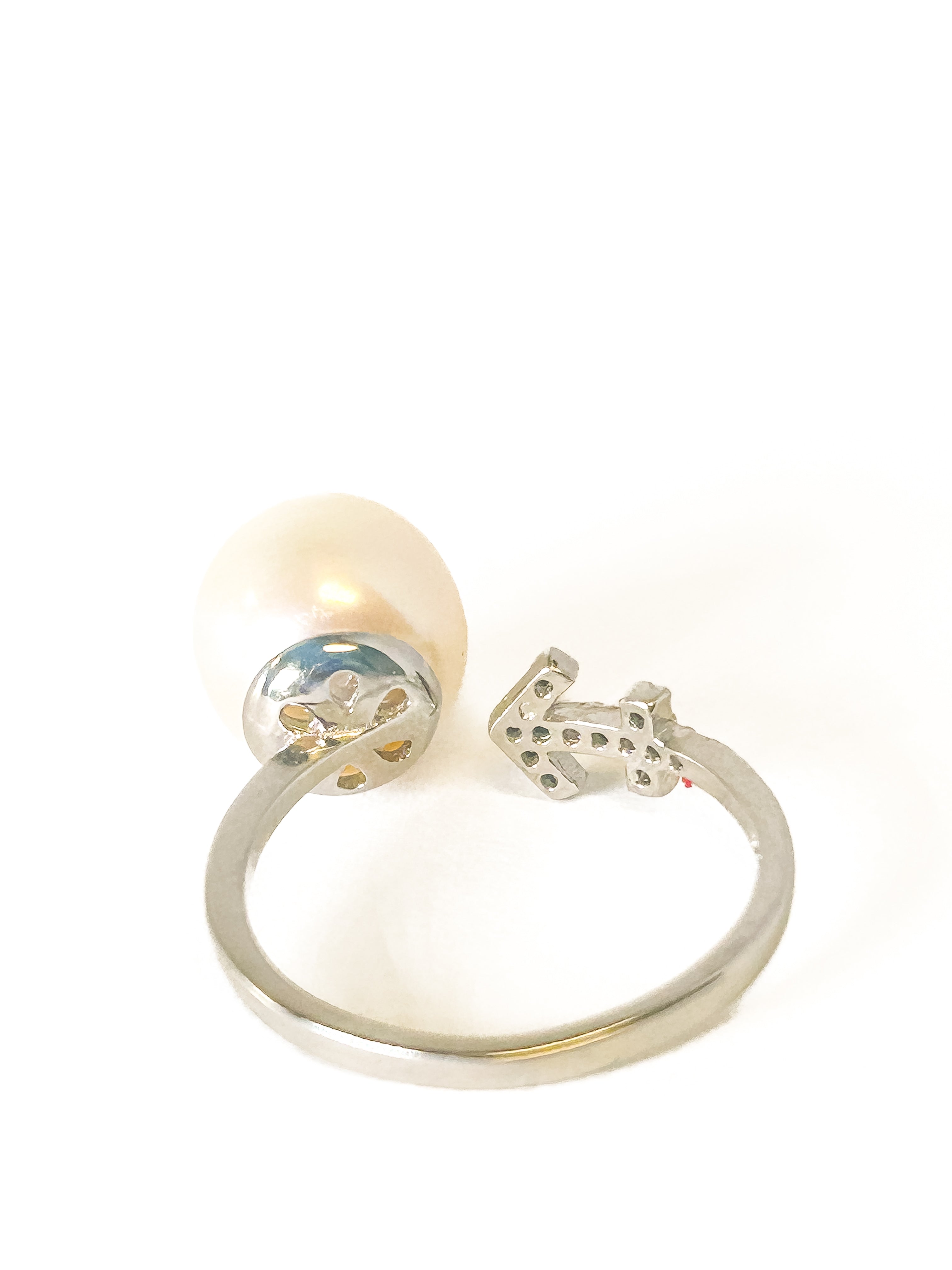 925 Sterling Silver Pearl Anchor Adjustable Ring - Frijja, LLC