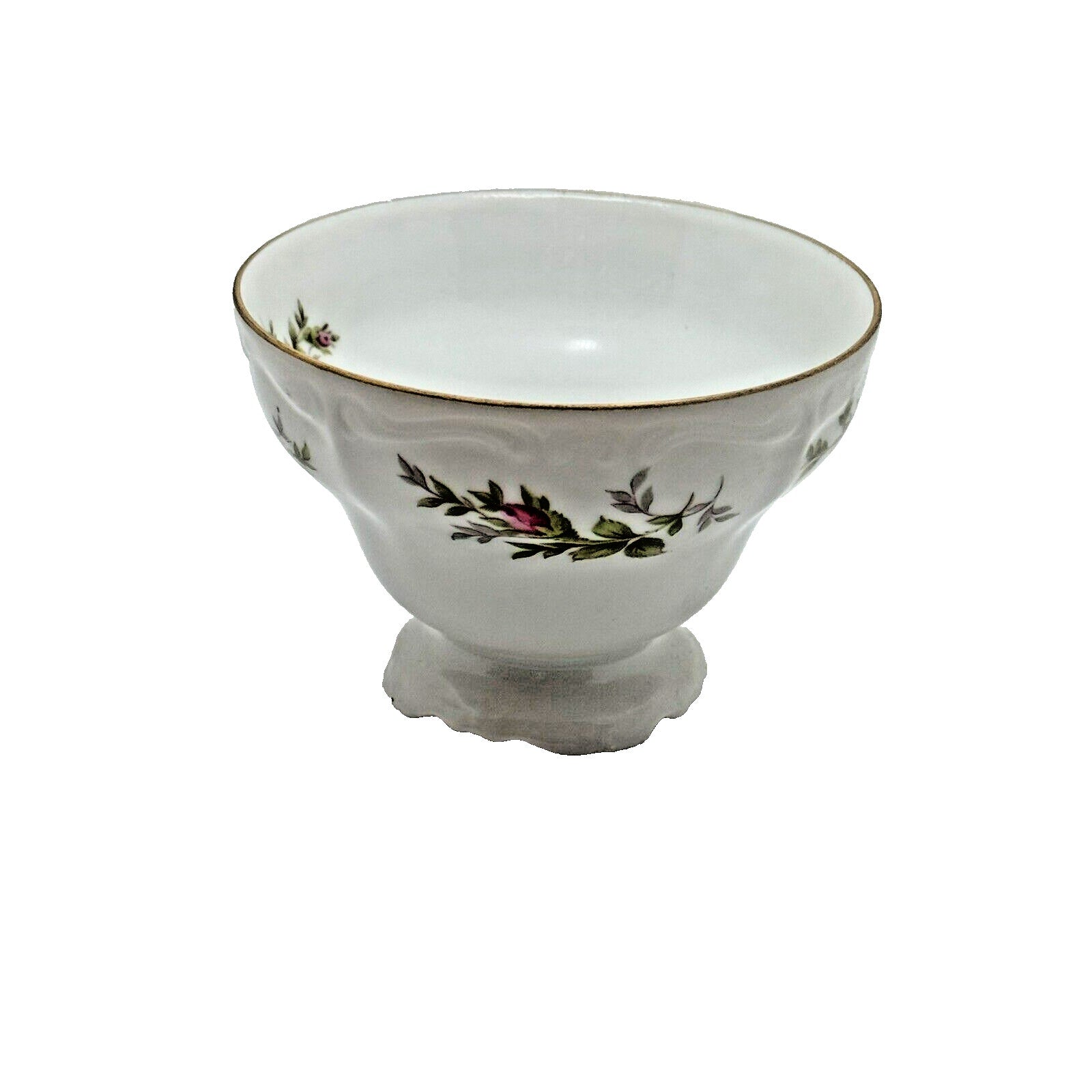 Johann Haviland Fine China Moss Rose Footed Teacup w/Gold Trim Bavaria