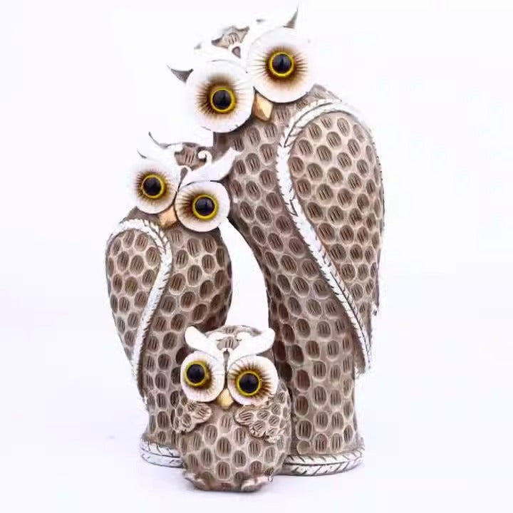 Modern Minimalist Family Owl Home Decor - Frijja, LLC