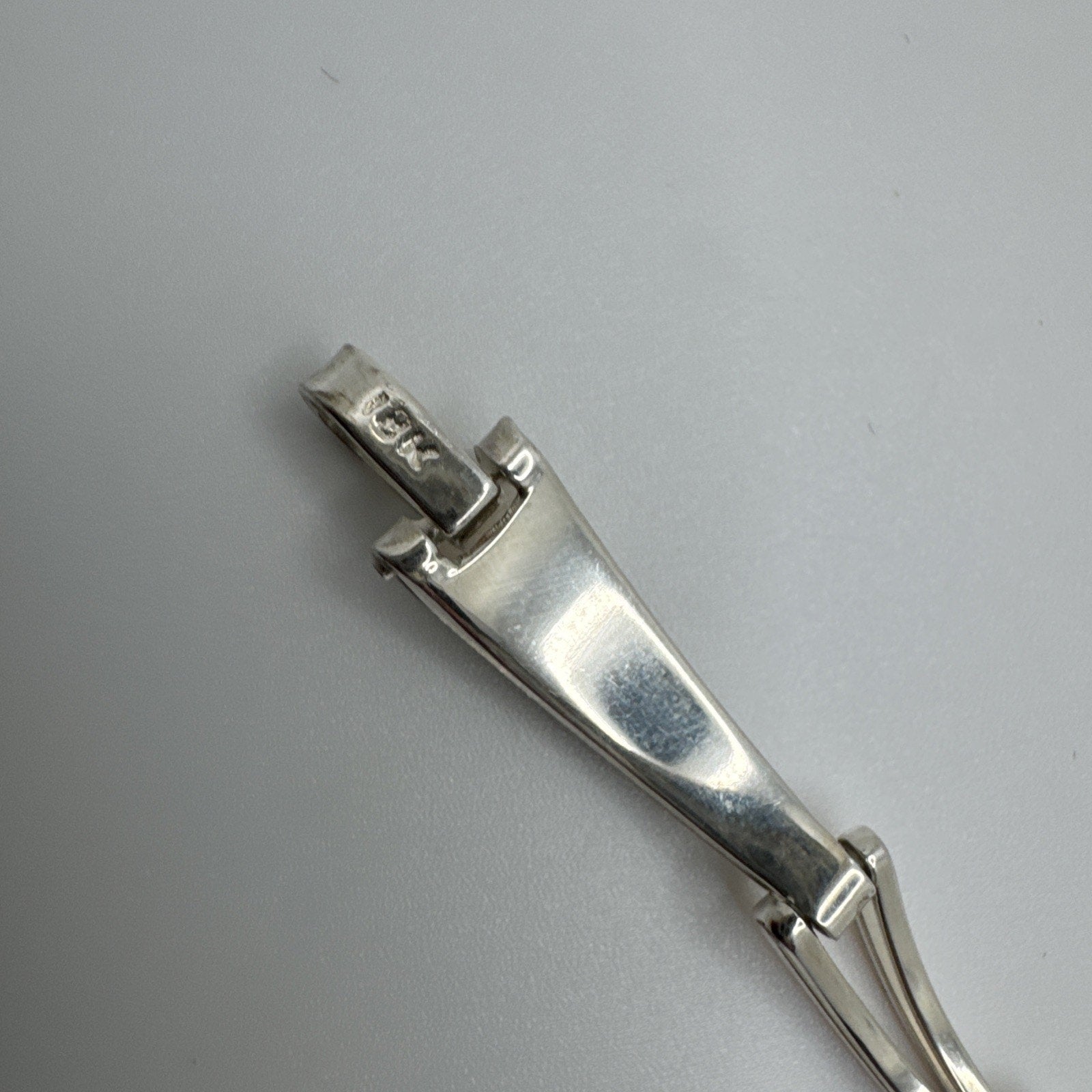 Designer Peruvian Sterling Silver 950 and 18K Gold Inlay Bracelet - 7.5”