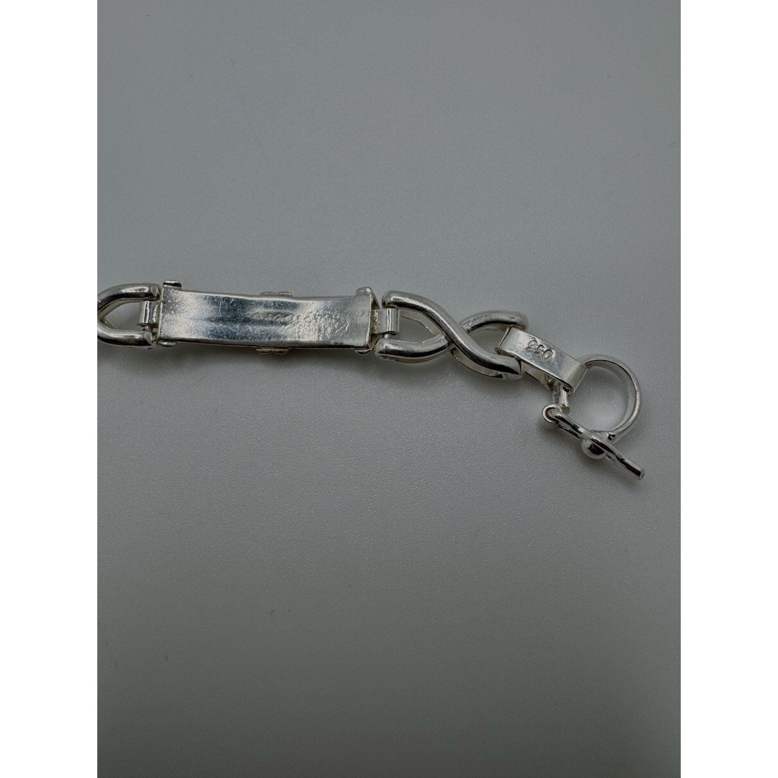 Designer Peruvian Sterling Silver 950 and 18K Gold Inlay Bracelet - 7.5”