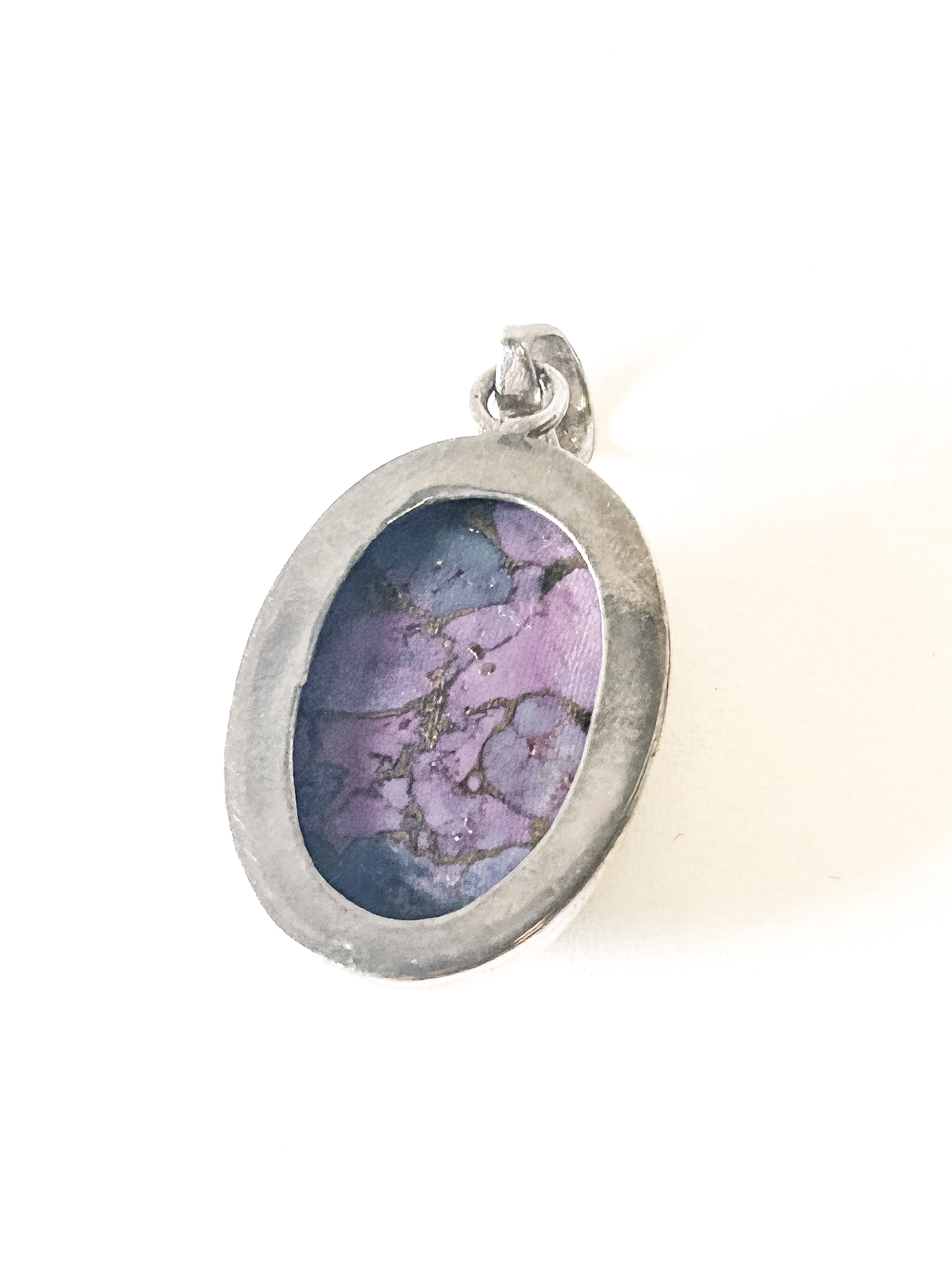 Vintage 925 Sterling silver Purple Copper Turquoise Pendant - Frijja, LLC