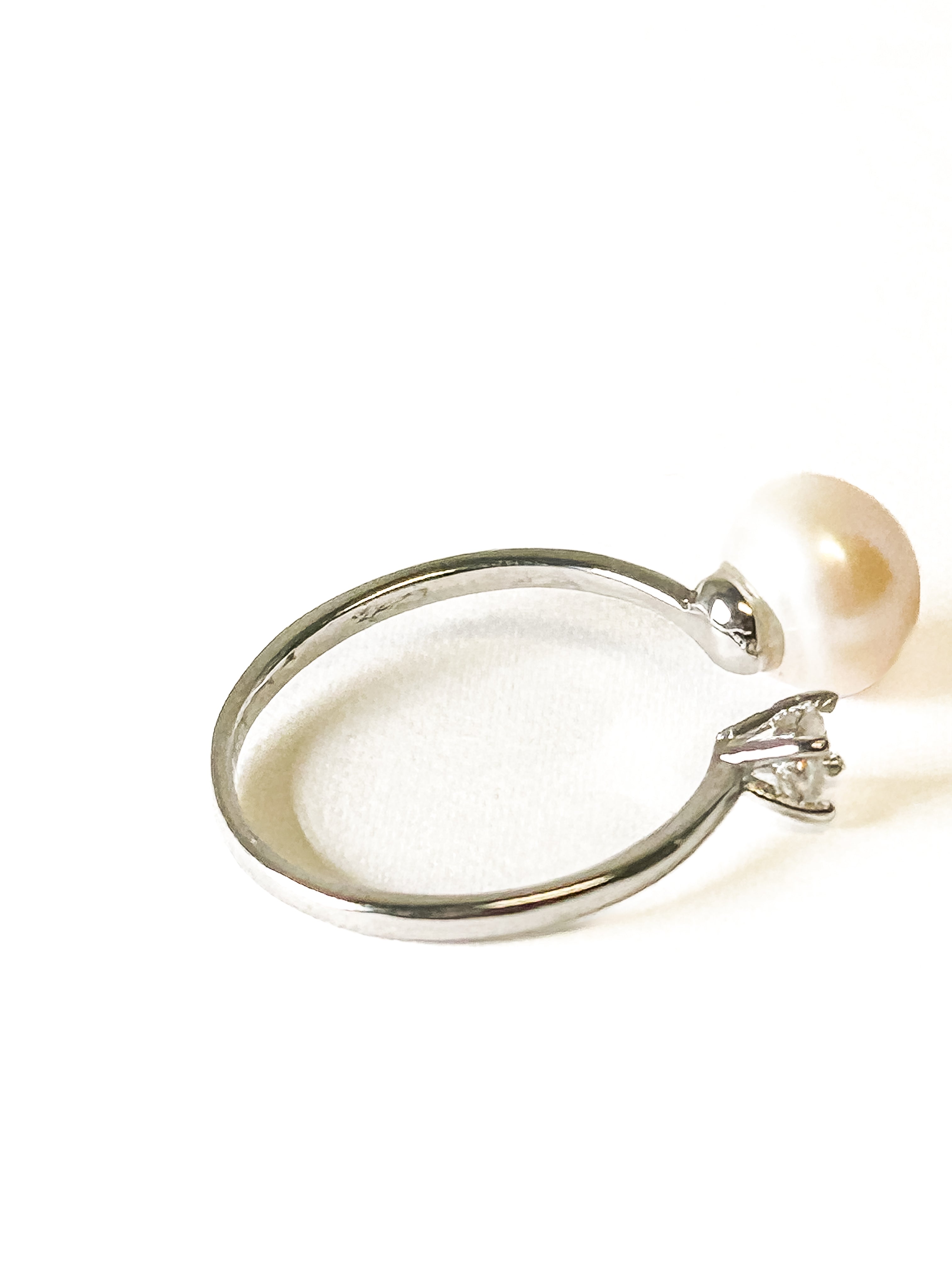 925 Sterling Silver Freshwater Pearl Adjustable Ring - Frijja, LLC