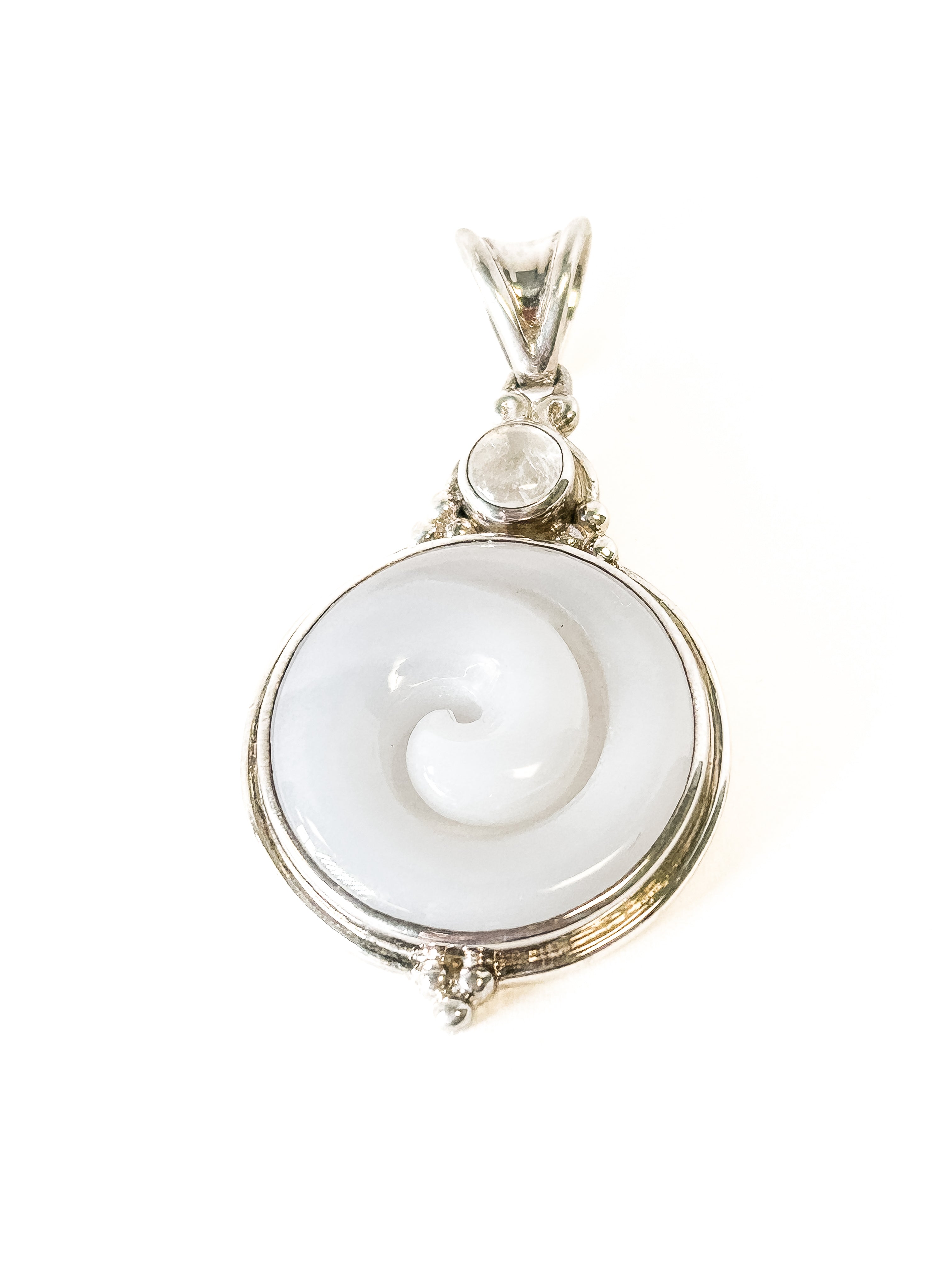 Vintage 925 Sterling Silver Moonstone Pendant - Frijja, LLC