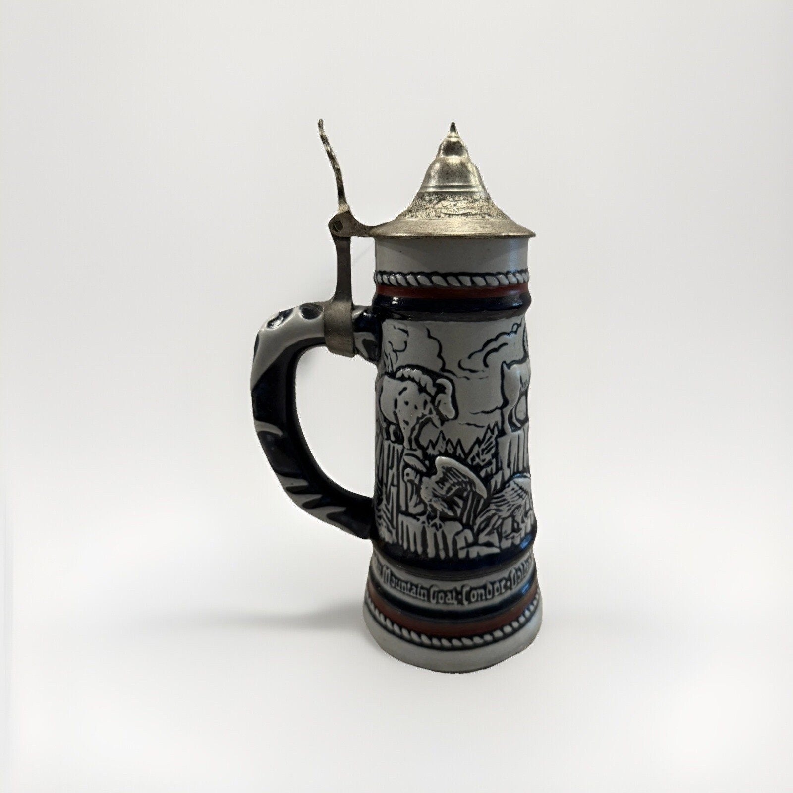 Avon Vintage German Ceramic Beer Stein With Pewter Lid Signed 1976