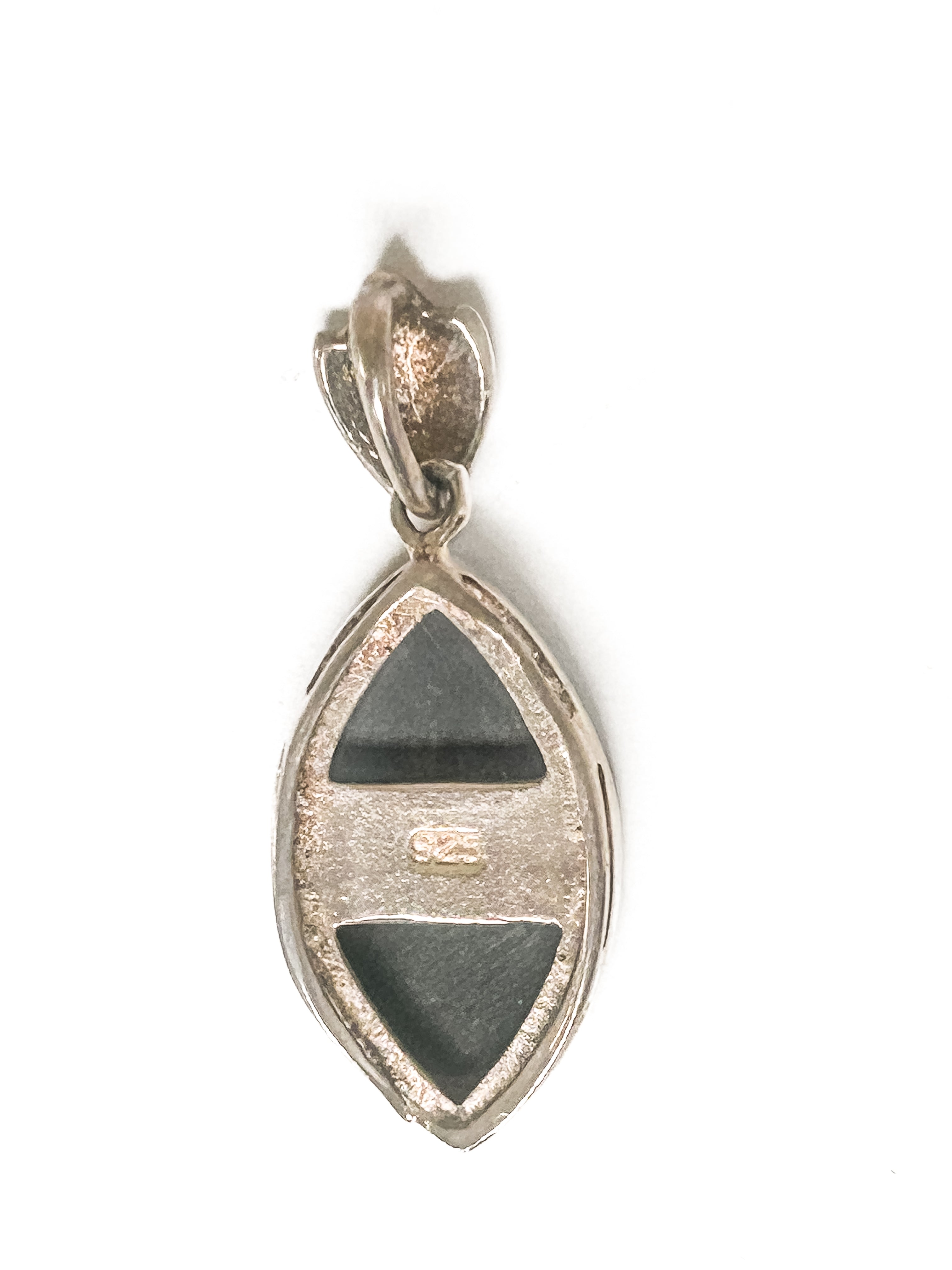 Vintage 925 Sterling Silver Onyx Pendant - Frijja, LLC