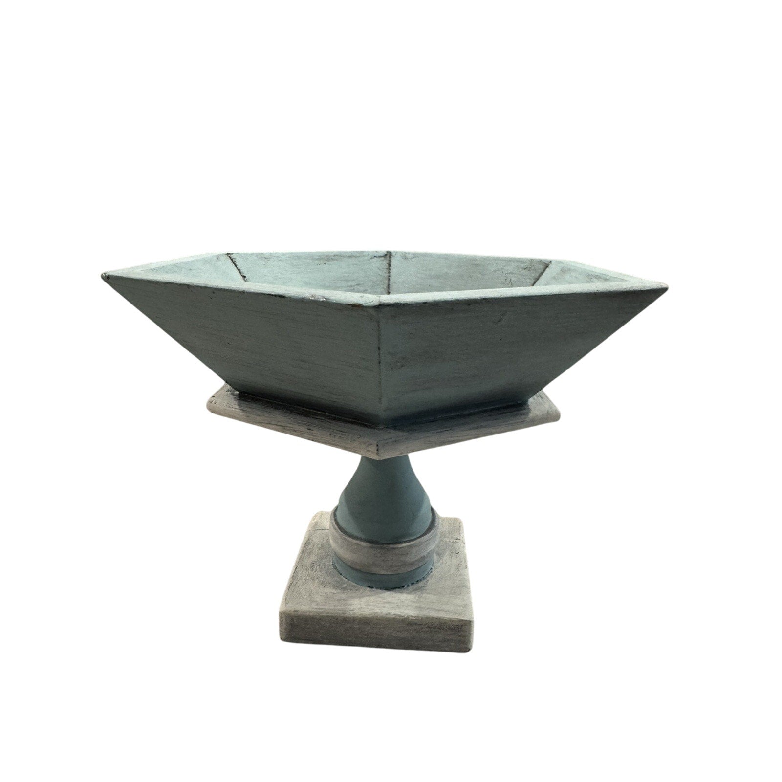 Coastal Mediterranean Wood Pedestal Fruit Bowl 7”
