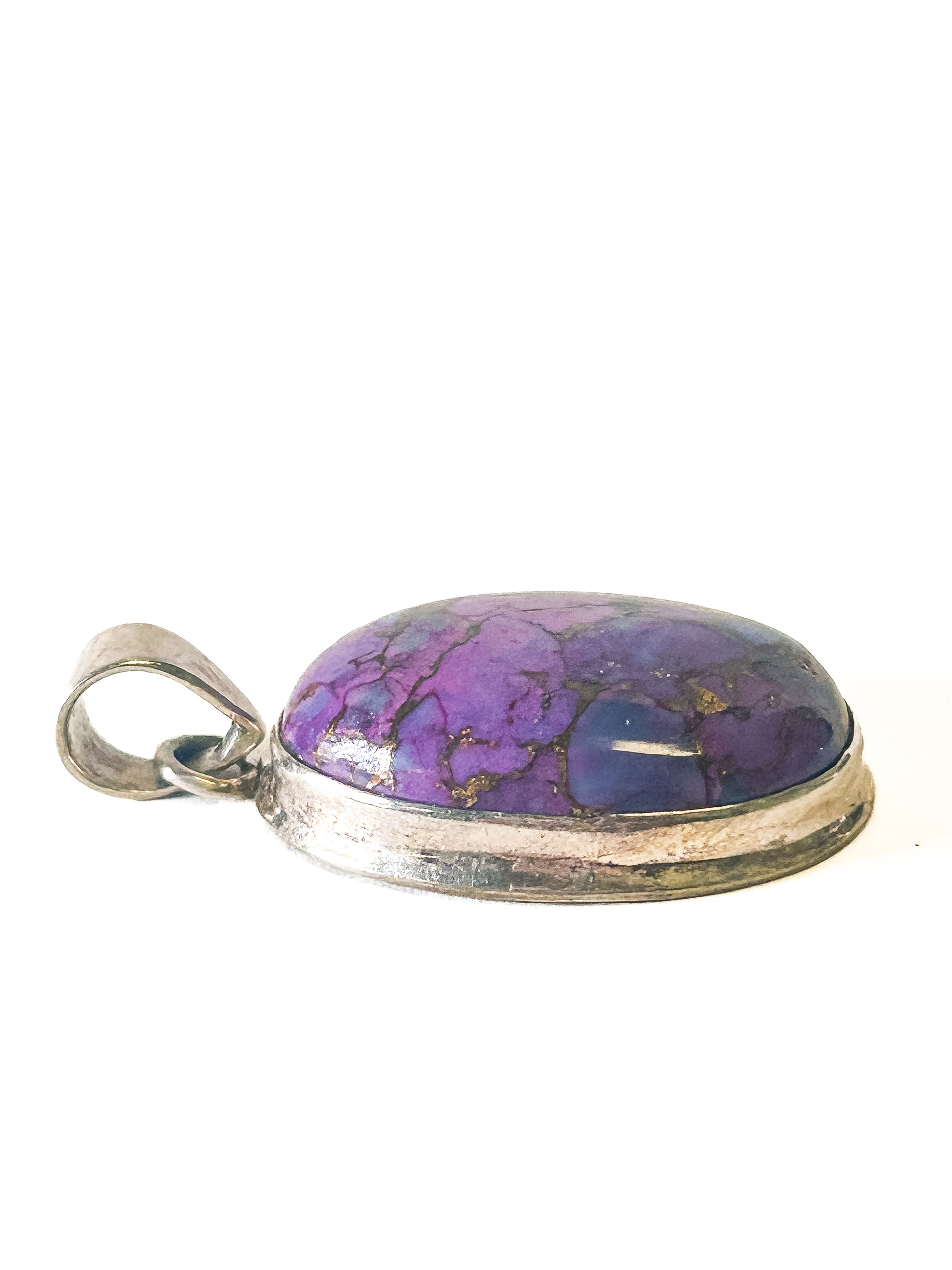 Vintage 925 Sterling silver Purple Copper Turquoise Pendant - Frijja, LLC