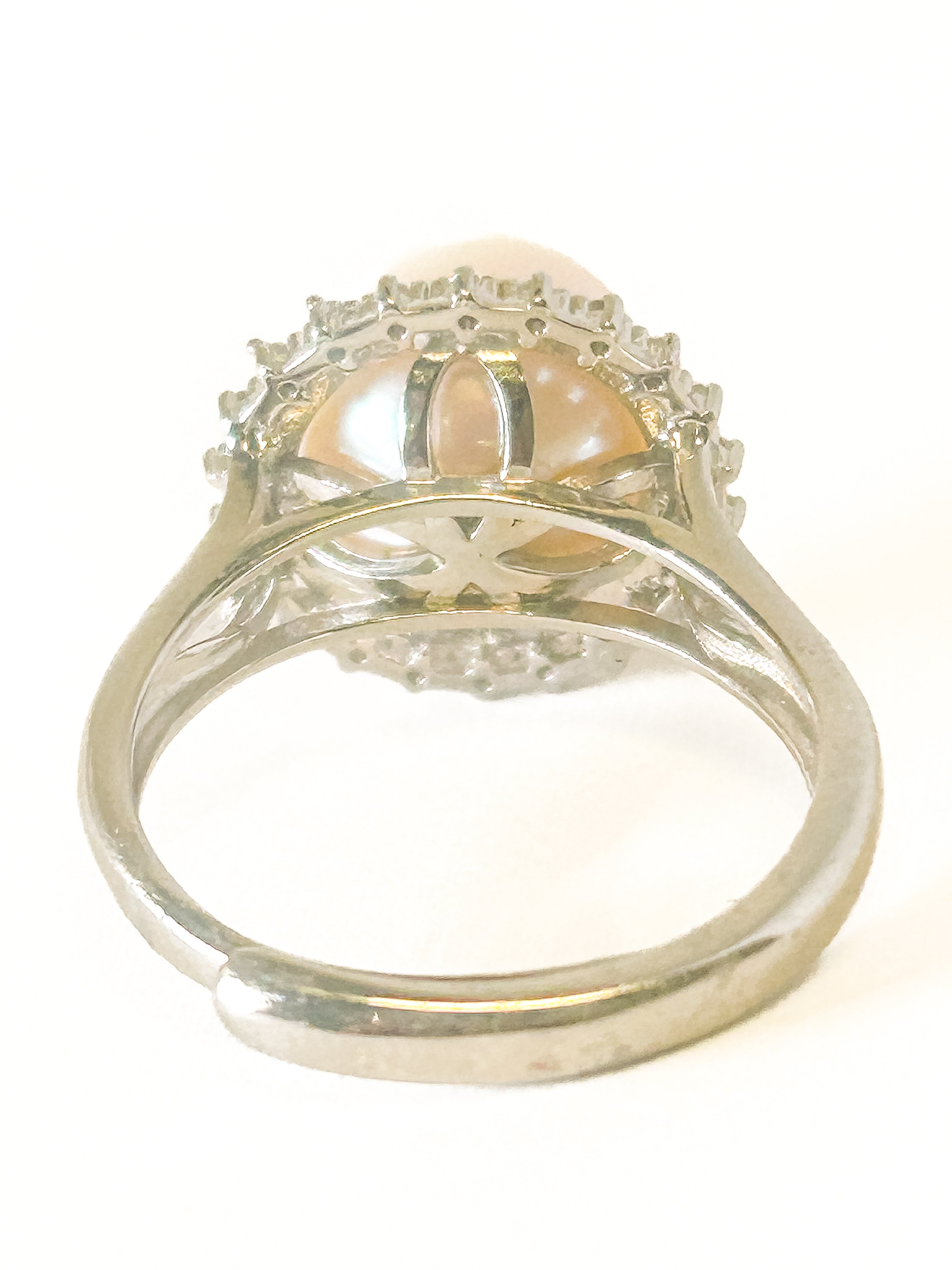 925 Sterling Silver Pearl Adjustable Ring - Frijja, LLC