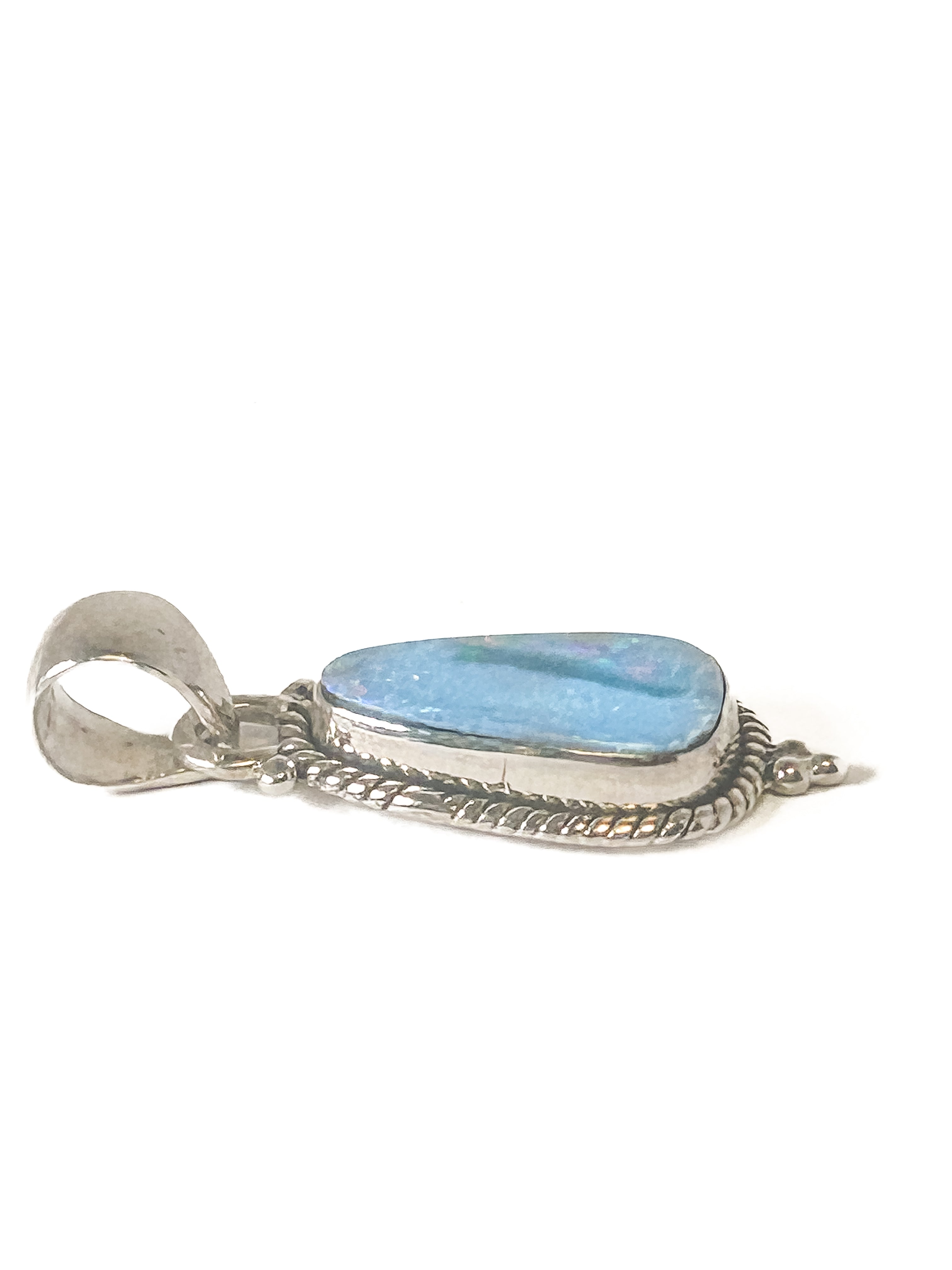 Vintage 925 Sterling Silver Australian Opal Pendant - Frijja, LLC