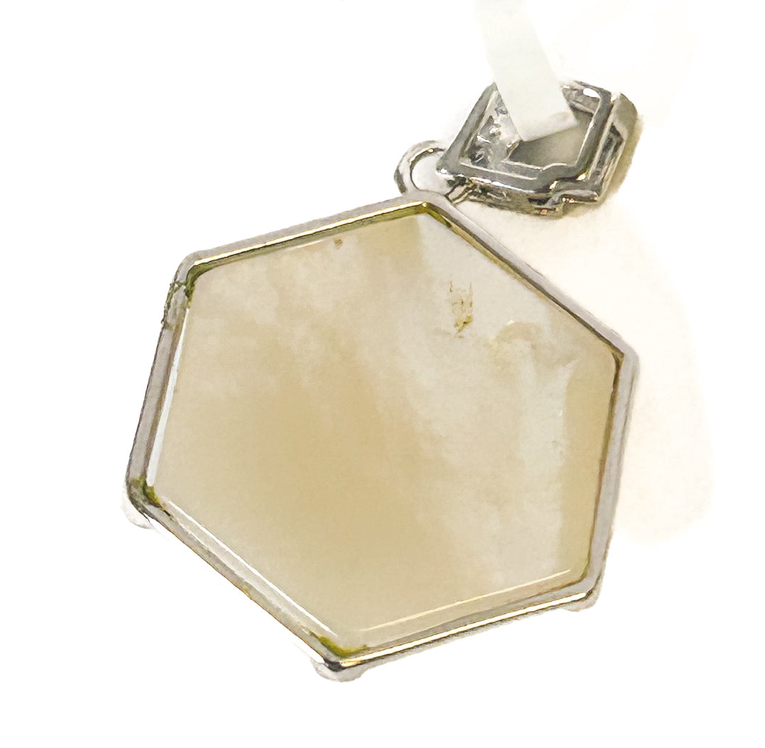 Vintage 925 Sterling Silver Opal Hexagon Pendant - Frijja, LLC