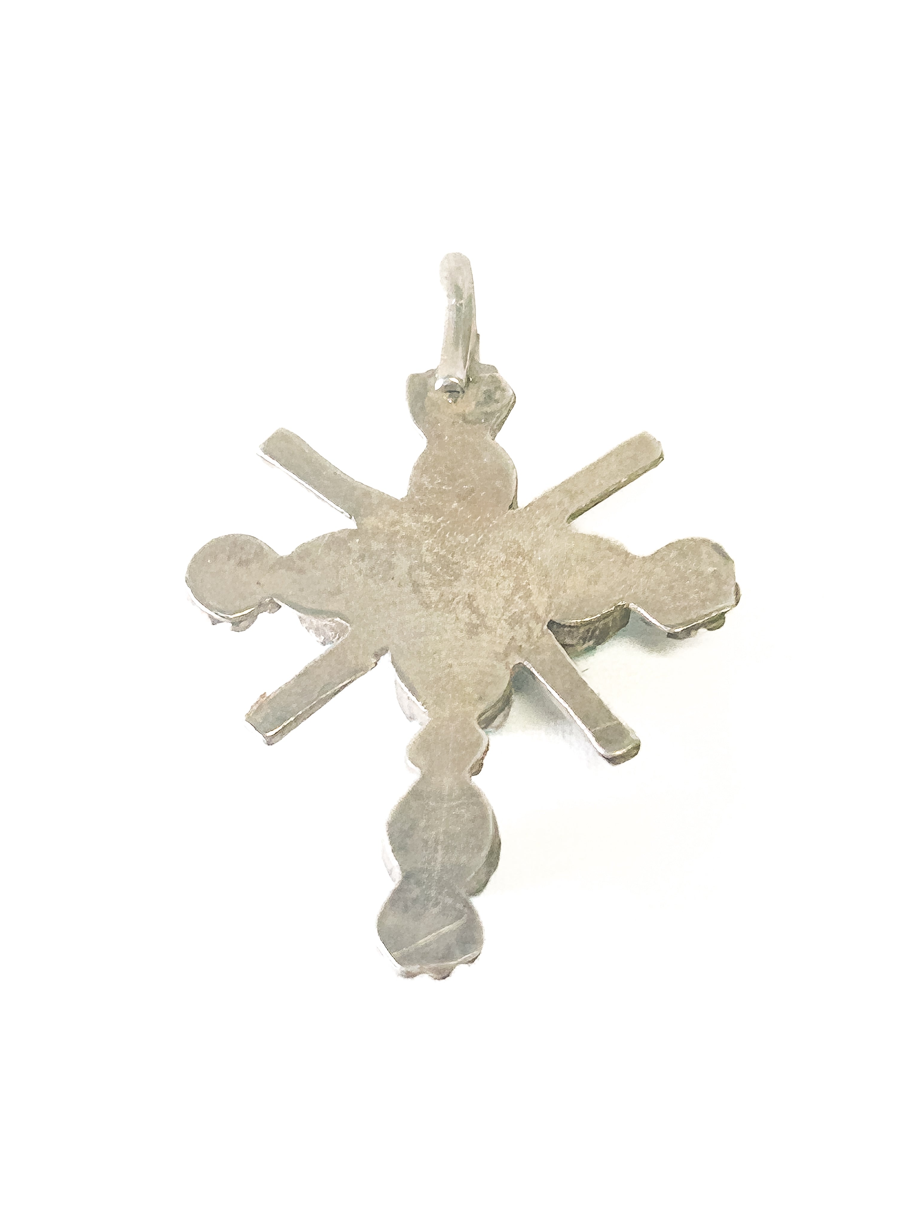 Vintage 925 Sterling Silver Turquoise Cross Pendant - Frijja, LLC