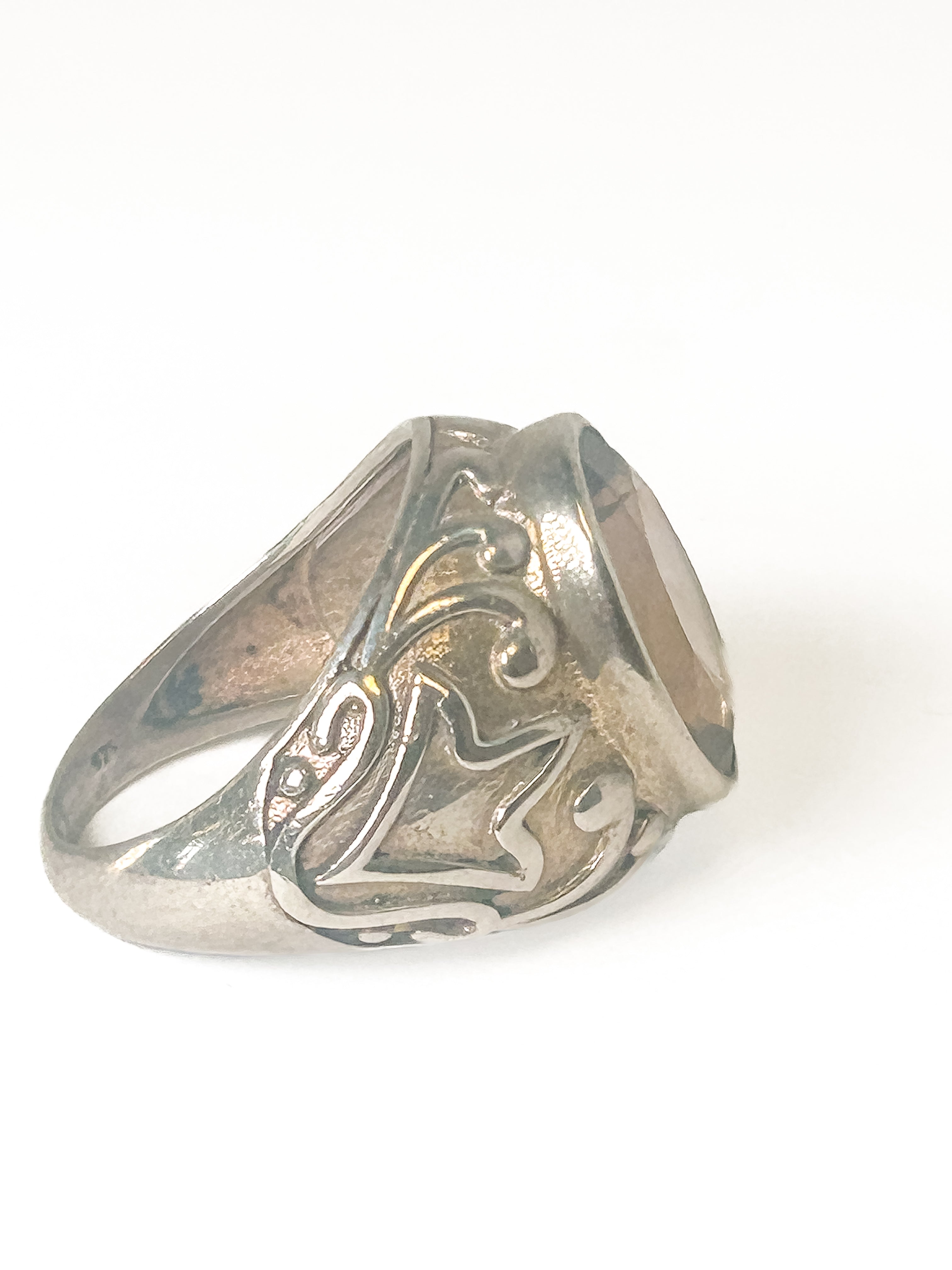 Vintage 925 Sterling Silver Smoky Quartz Ring - Size 7 - Frijja, LLC