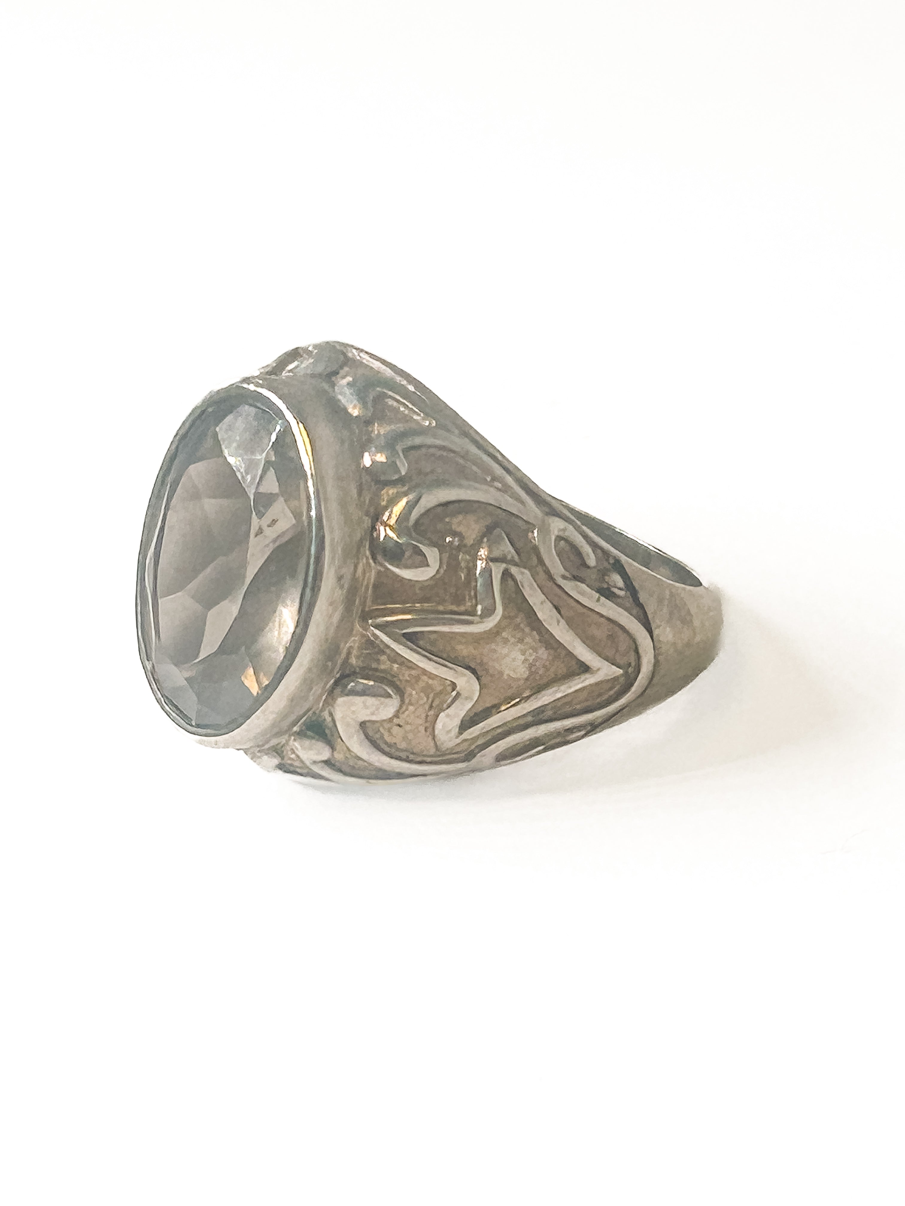 Vintage 925 Sterling Silver Smoky Quartz Ring - Size 7 - Frijja, LLC