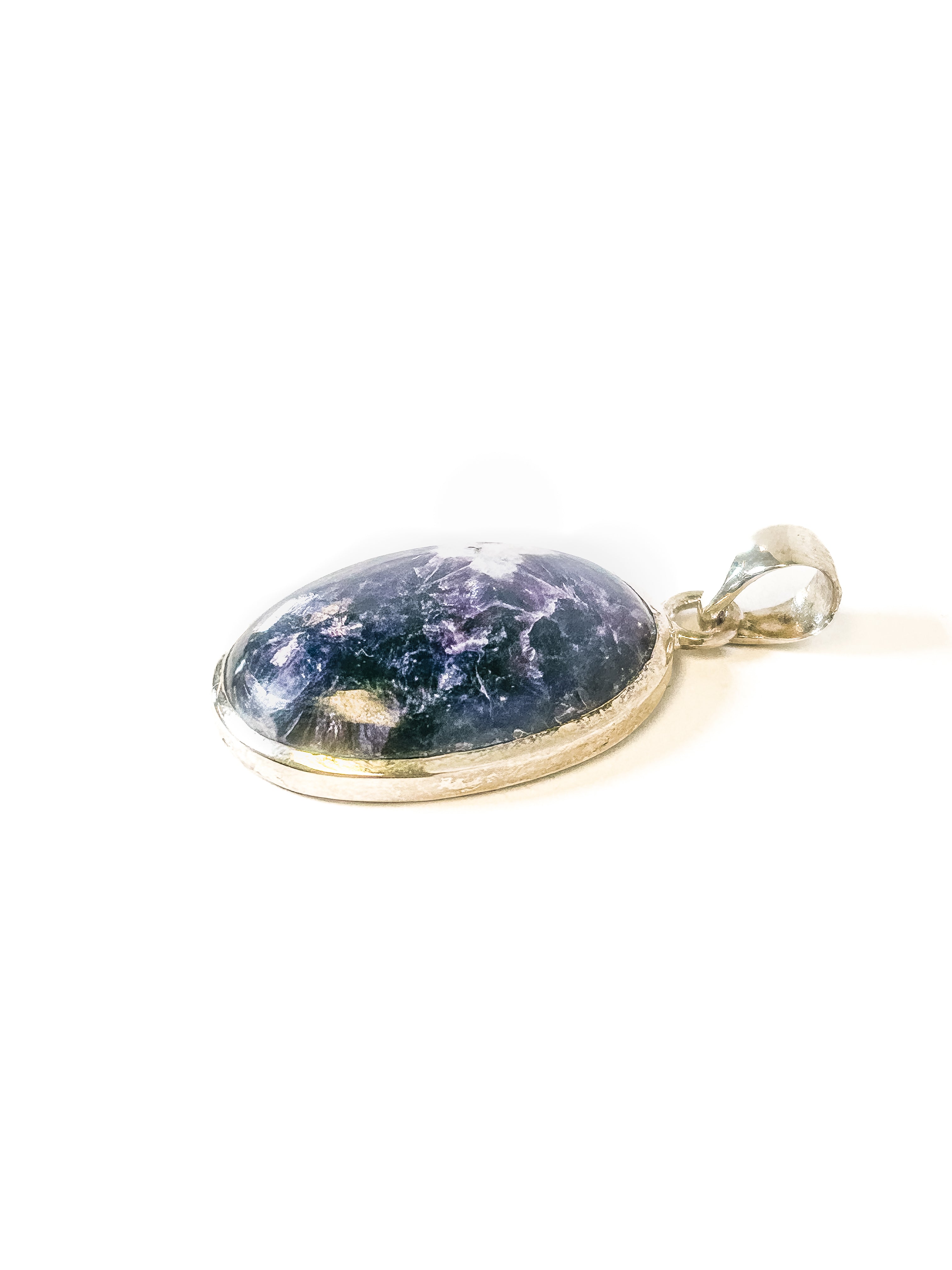 Vintage 925 Sterling Silver Oval Jasper Pendant - Frijja, LLC