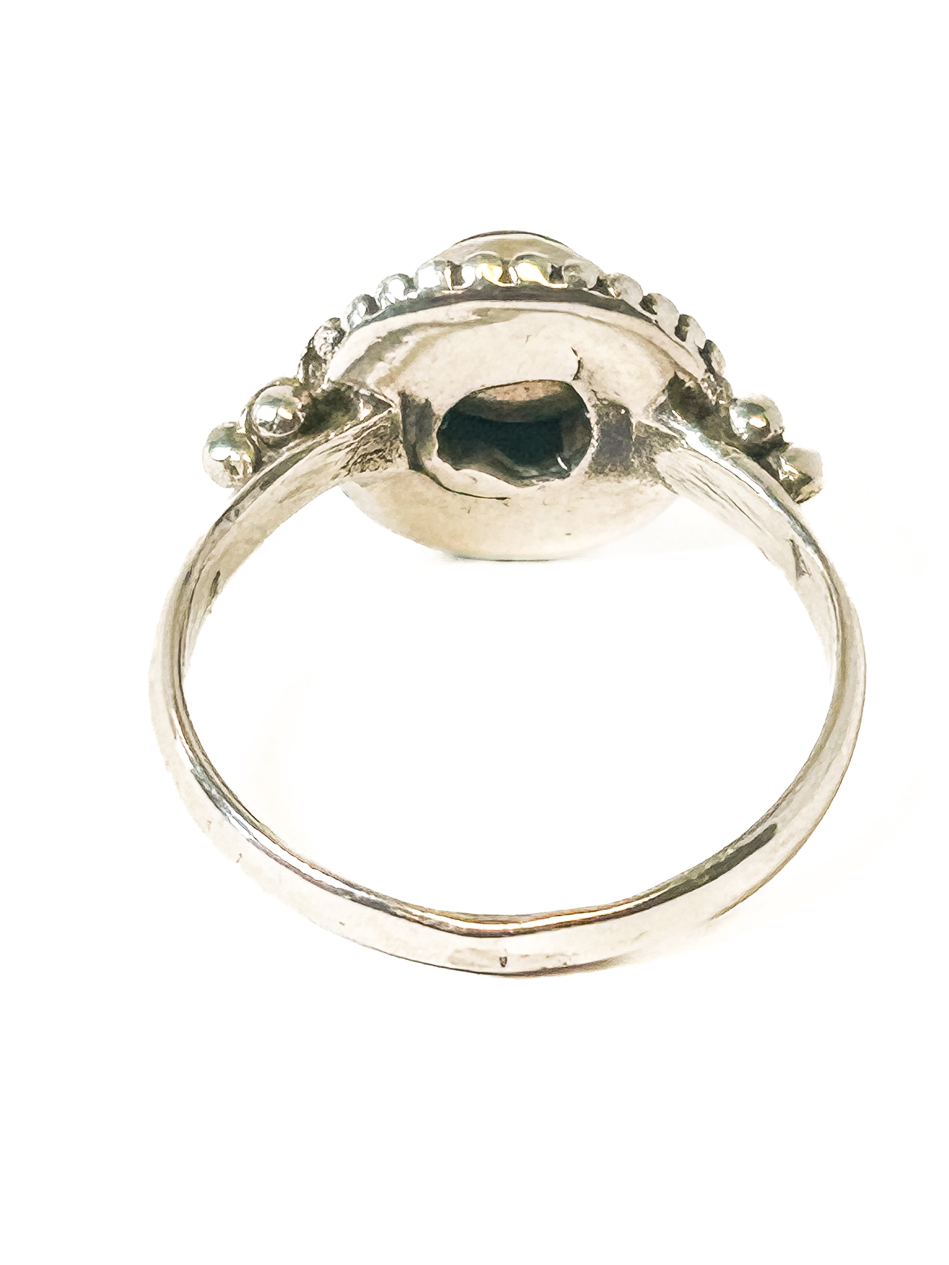 Vintage 925 Sterling Silver Round Labradorite Ring - Size 7.5 - Frijja, LLC
