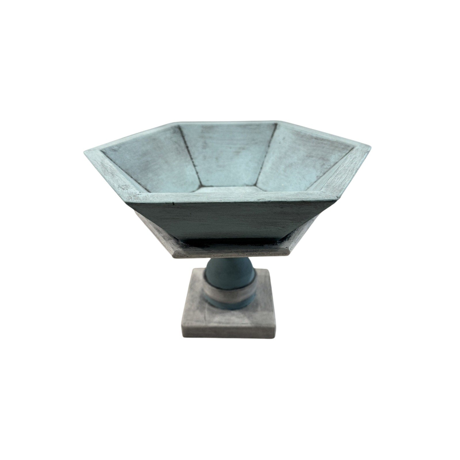 Coastal Mediterranean Wood Pedestal Fruit Bowl 7”