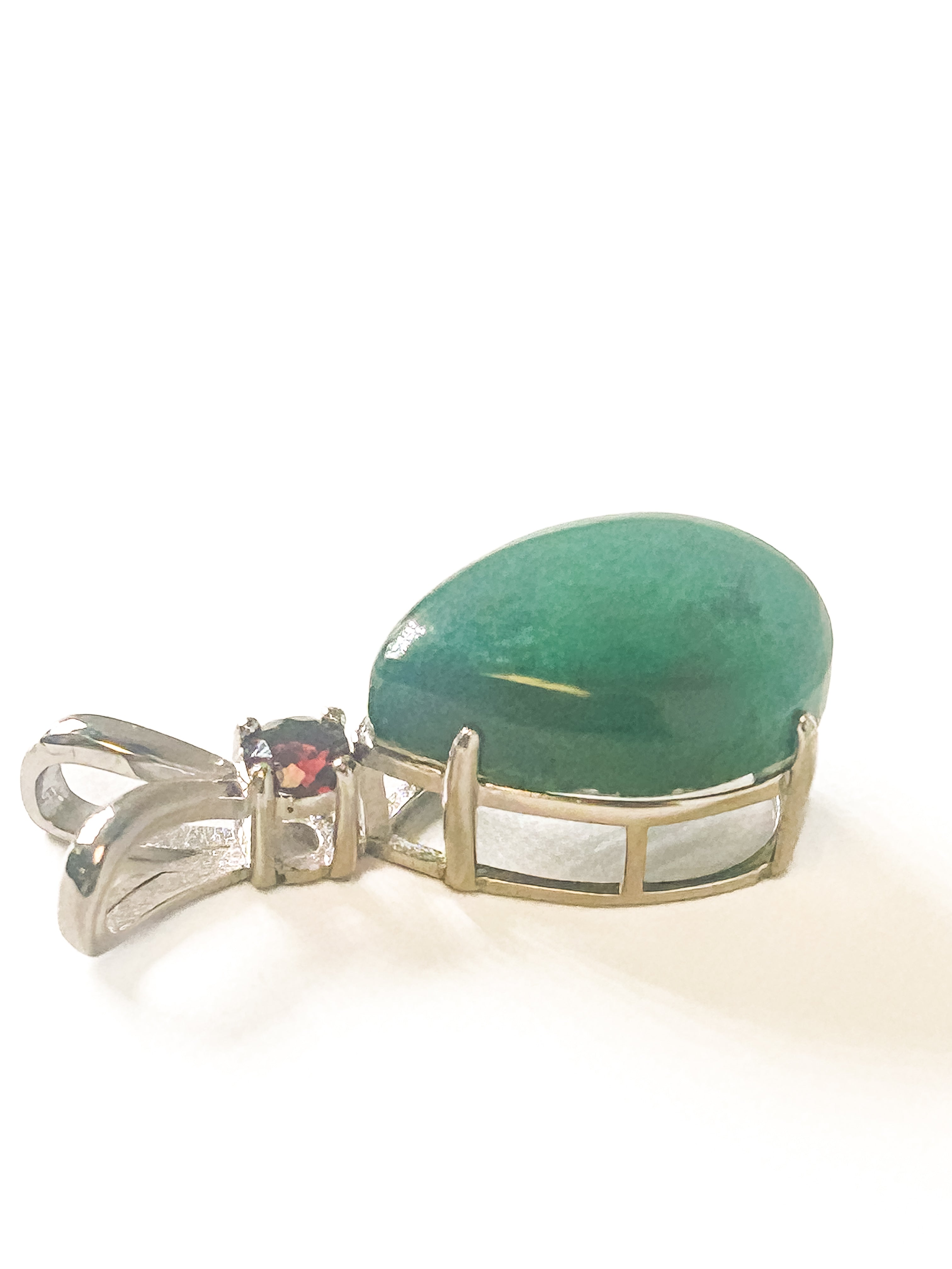 Vintage 925 Sterling Silver Jade Pendant - Frijja, LLC