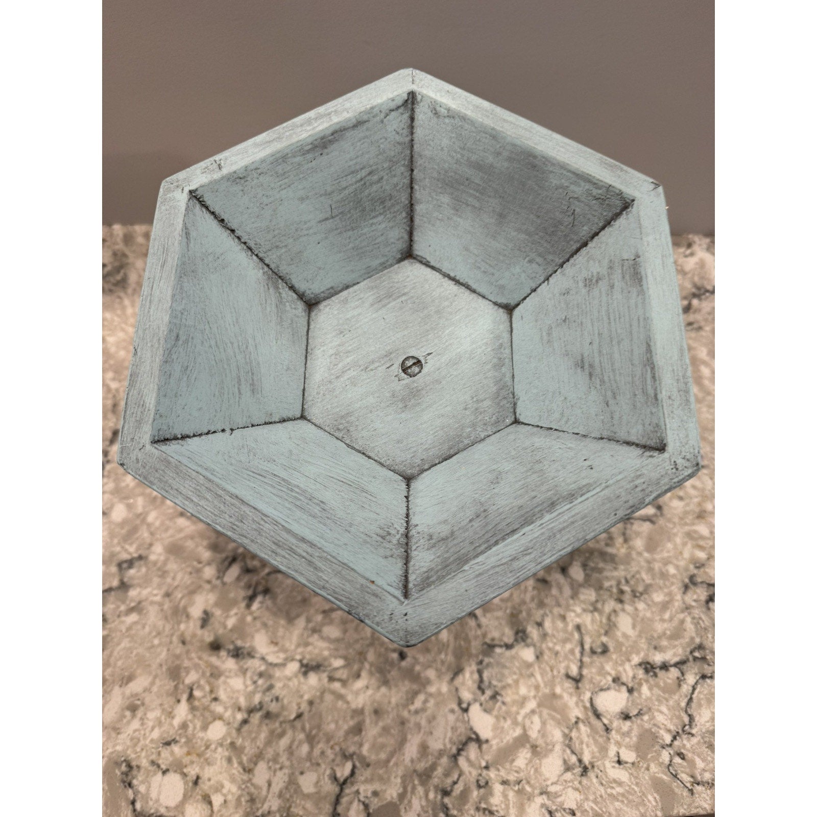 Coastal Mediterranean Wood Pedestal Fruit Bowl 7”