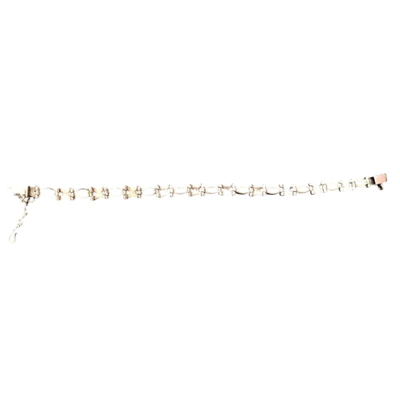925 Sterling Silver Black Onyx Marcasite Tennis Bracelet - Frijja, LLC