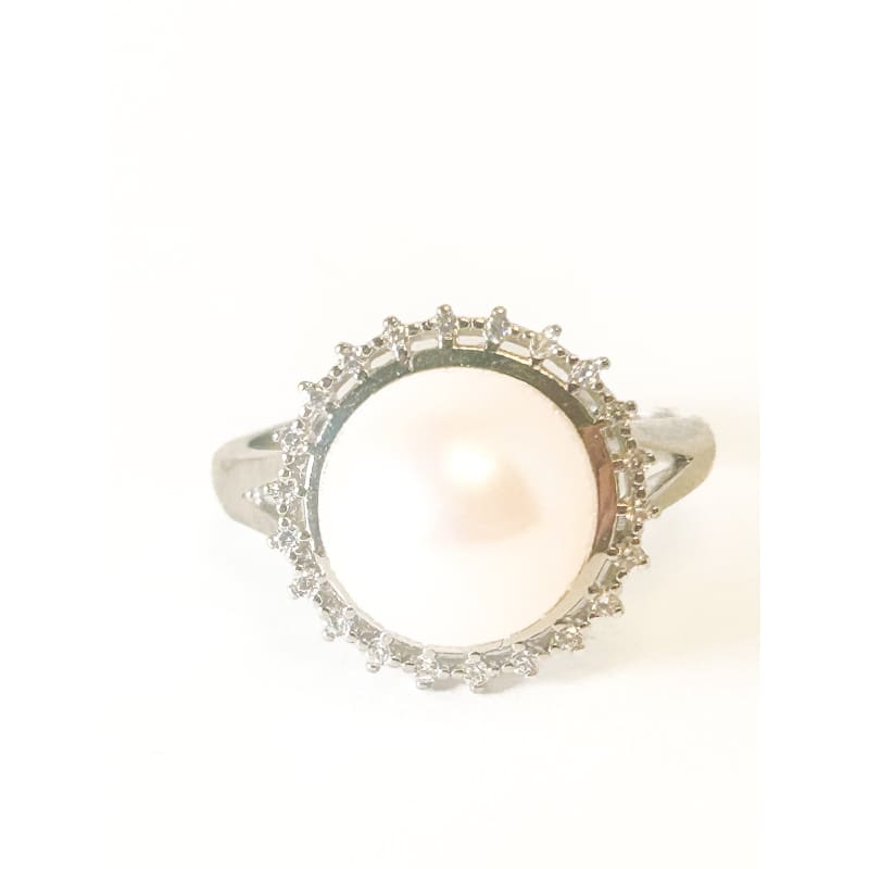925 Sterling Silver Pearl Adjustable Ring - Frijja, LLC