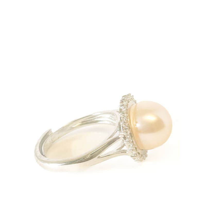 925 Sterling Silver Pearl Adjustable Ring - Frijja, LLC