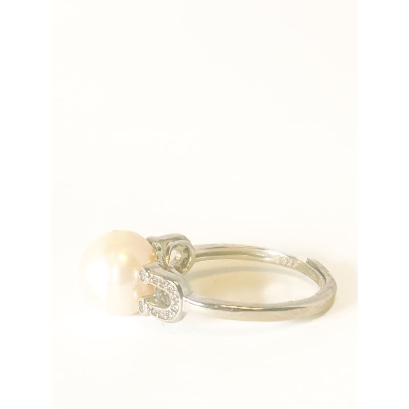 925 Sterling Silver Pearl Adjustable Ring - Frijja, LLC