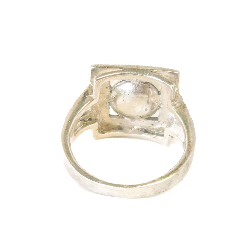 925 Sterling Silver Marcasite and Pearl Ring Size 7 - Frijja, LLC
