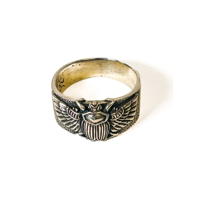 925 Sterling silver Winged Scarab ring size 9.6 - Frijja, LLC