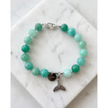 .950 Sterling Silver Amazonite Gemstone Fish Tail Bracelet - 7.5” - Frijja, LLC