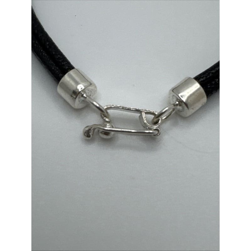 950 Sterling Silver Black Leather Bracelet Butterfly Charm - Frijja, LLC
