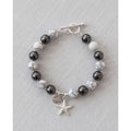 .950 Sterling Silver Hematite Howlite Stones Bracelet - 7.5” - Frijja, LLC