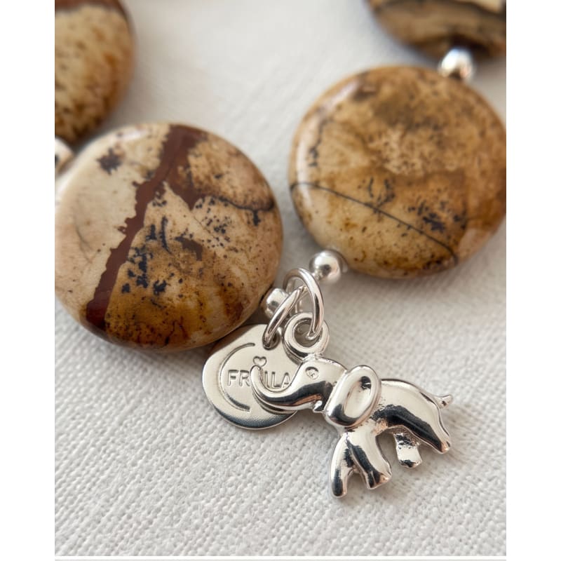 .950 Sterling Silver Picture Jasper Bracelet - 7.5” - Frijja, LLC