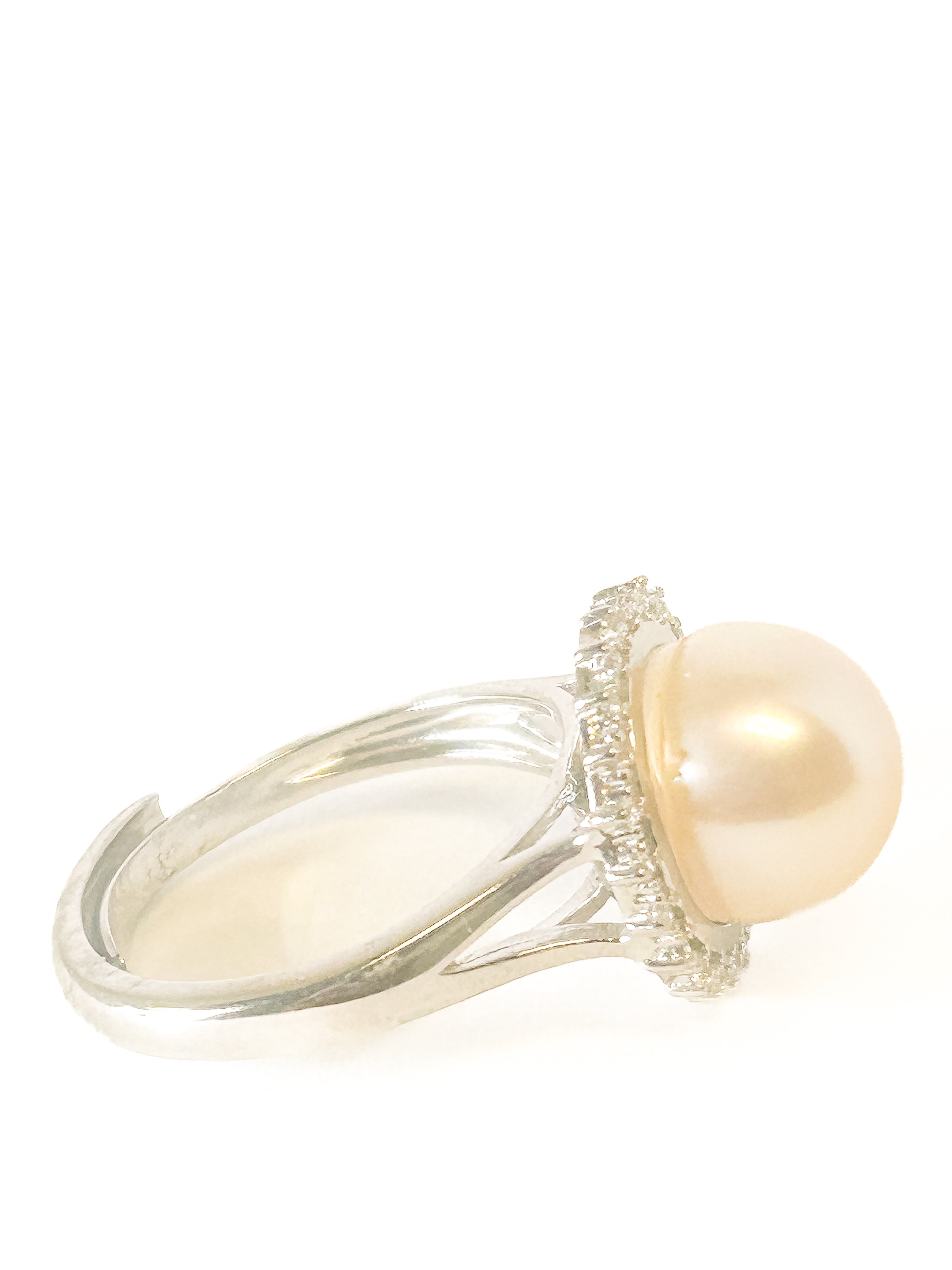 925 Sterling Silver Pearl Adjustable Ring - Frijja, LLC