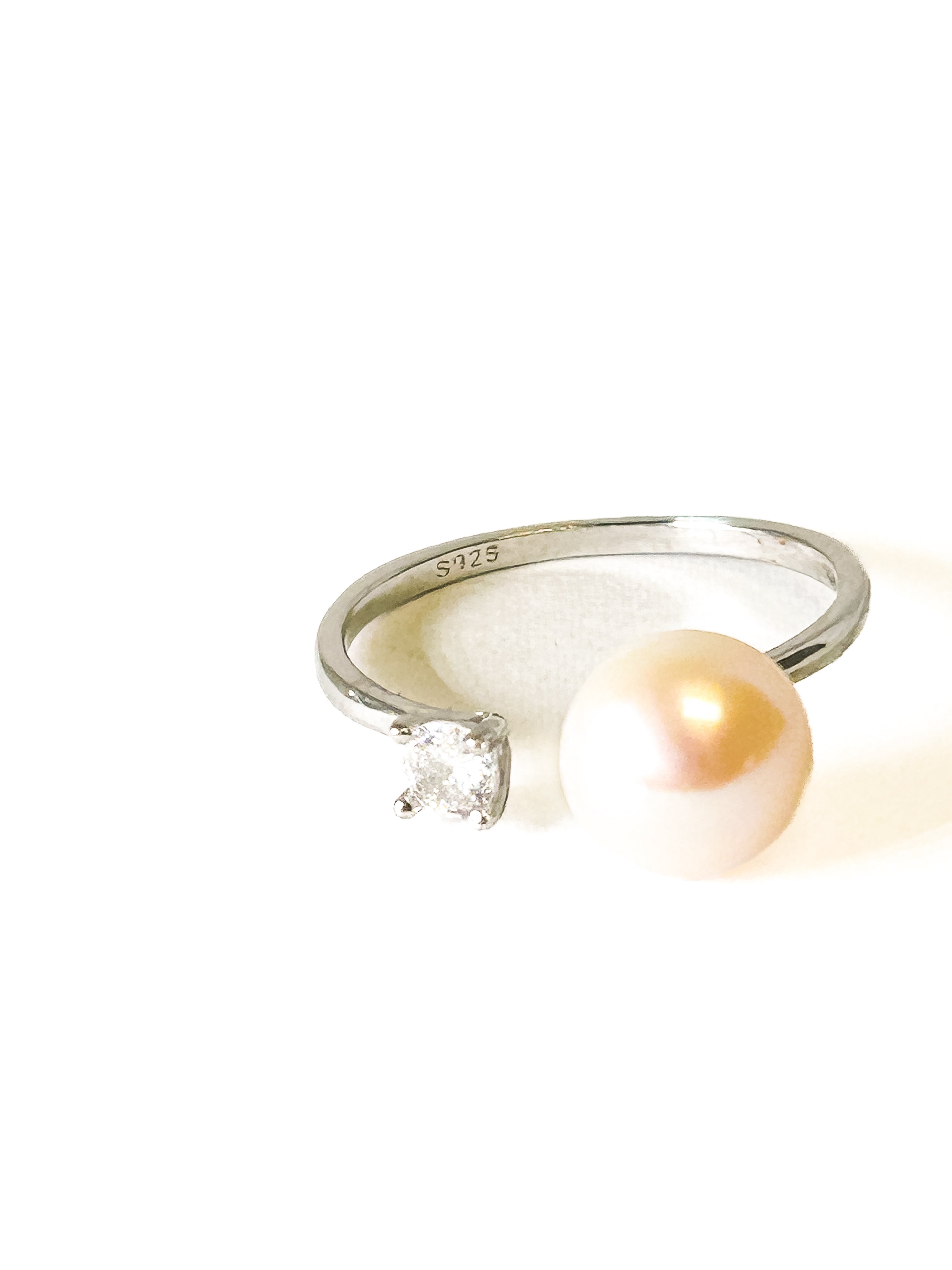 925 Sterling Silver Freshwater Pearl Adjustable Ring - Frijja, LLC