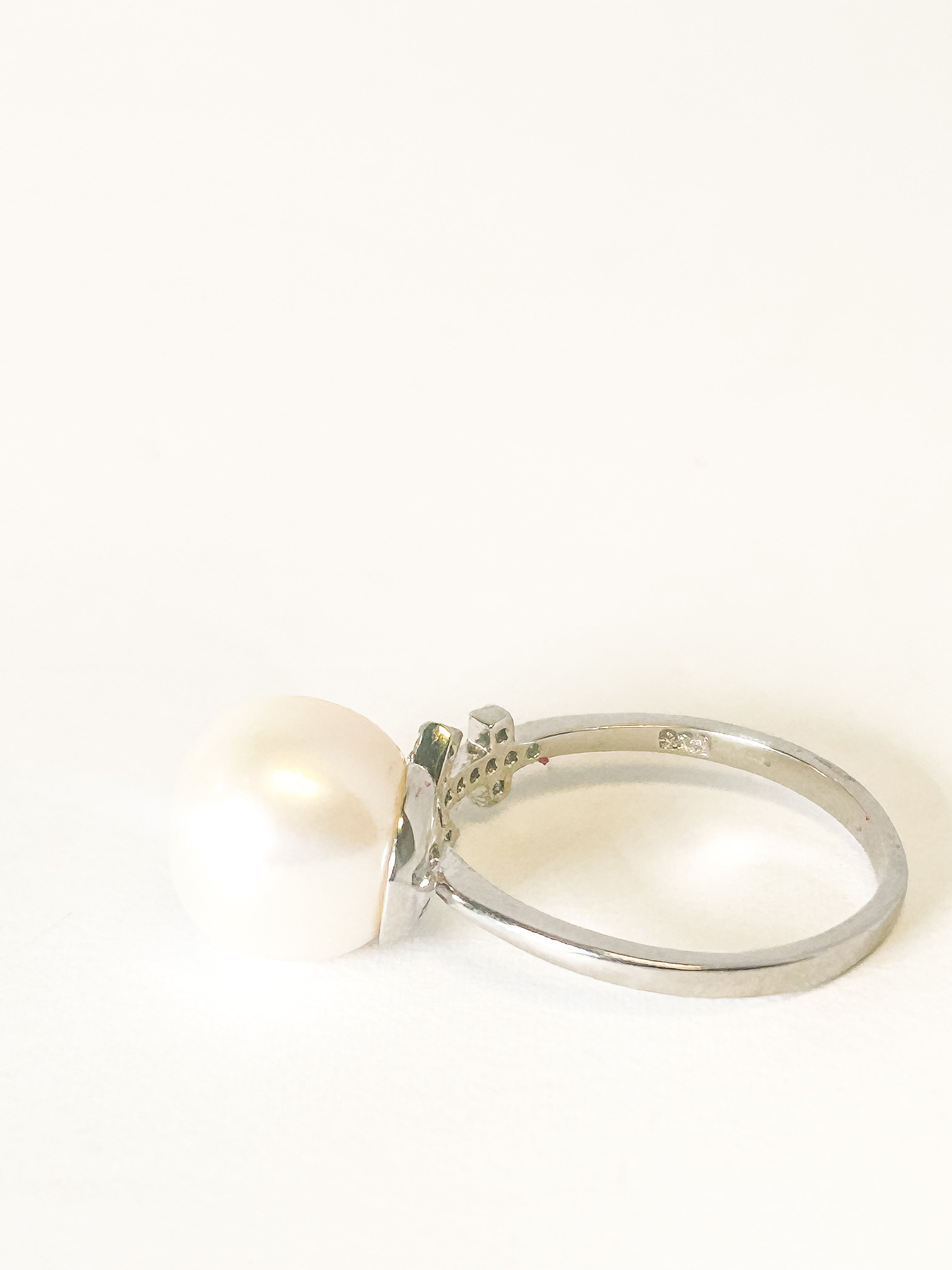 925 Sterling Silver Pearl Anchor Adjustable Ring - Frijja, LLC