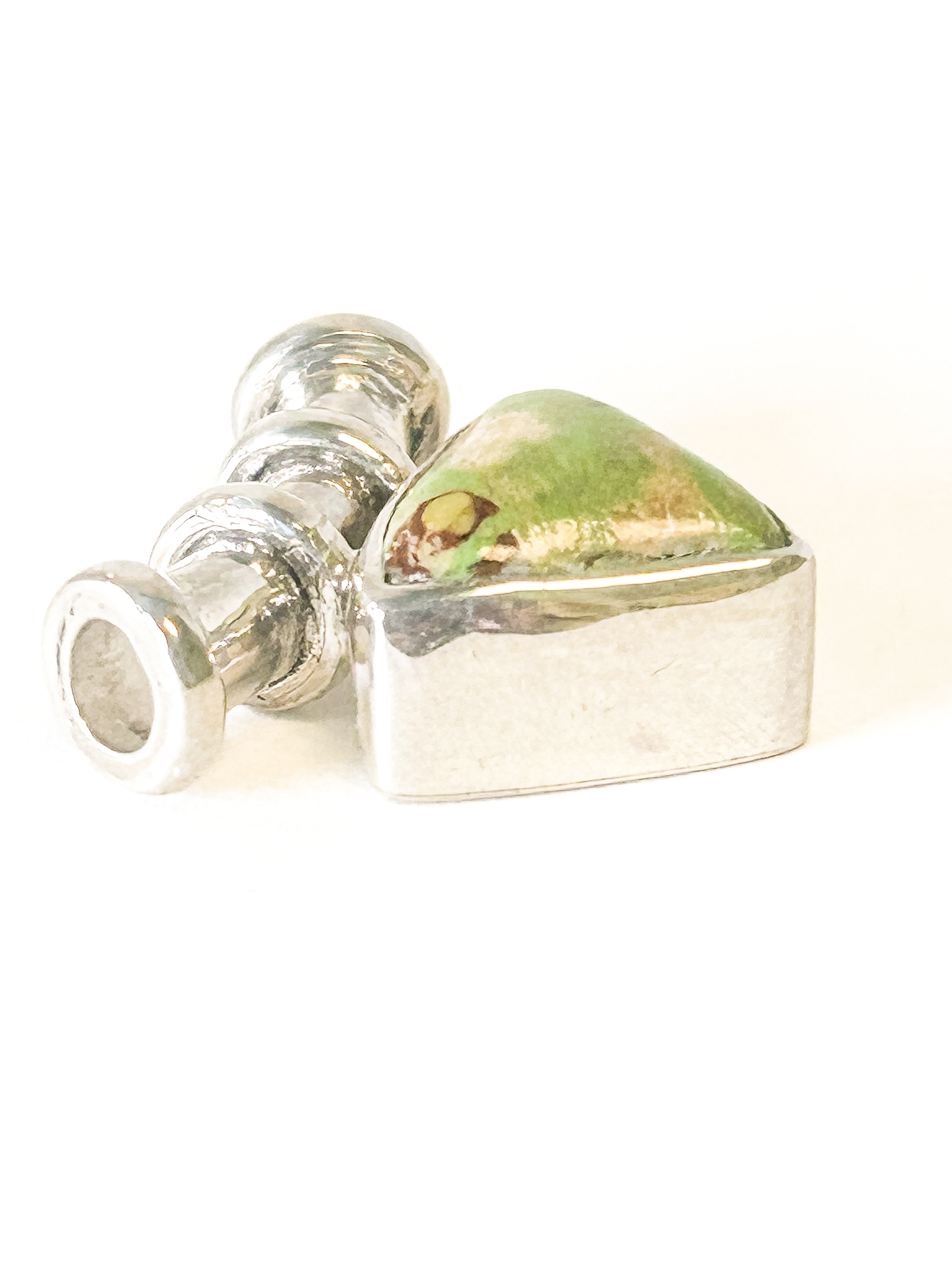 Vintage 925 Sterling Silver Chrysoprase Pendant - Frijja, LLC