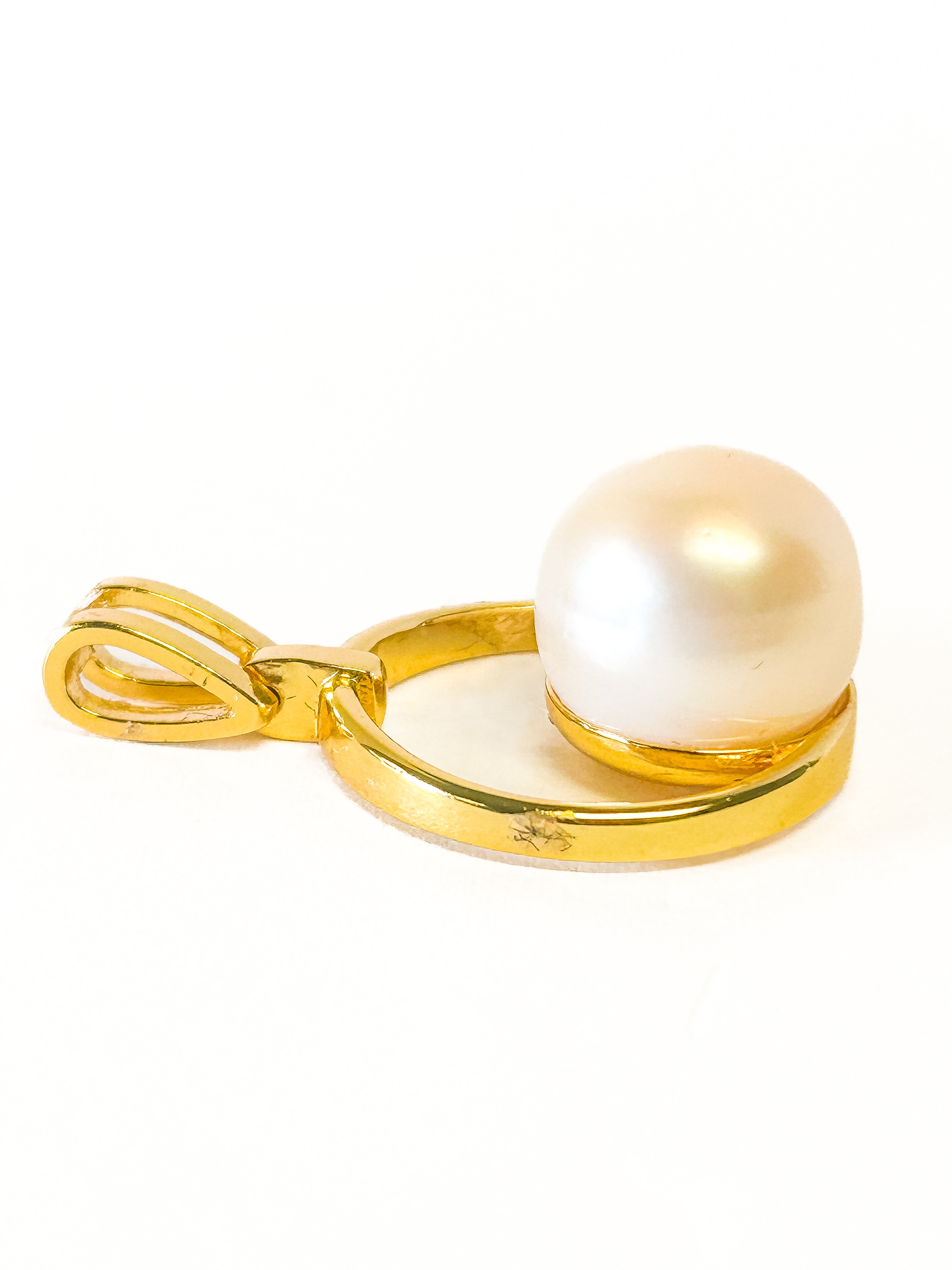 Gold plated 925 Sterling Silver Freshwater Pearl Pendant - Frijja, LLC