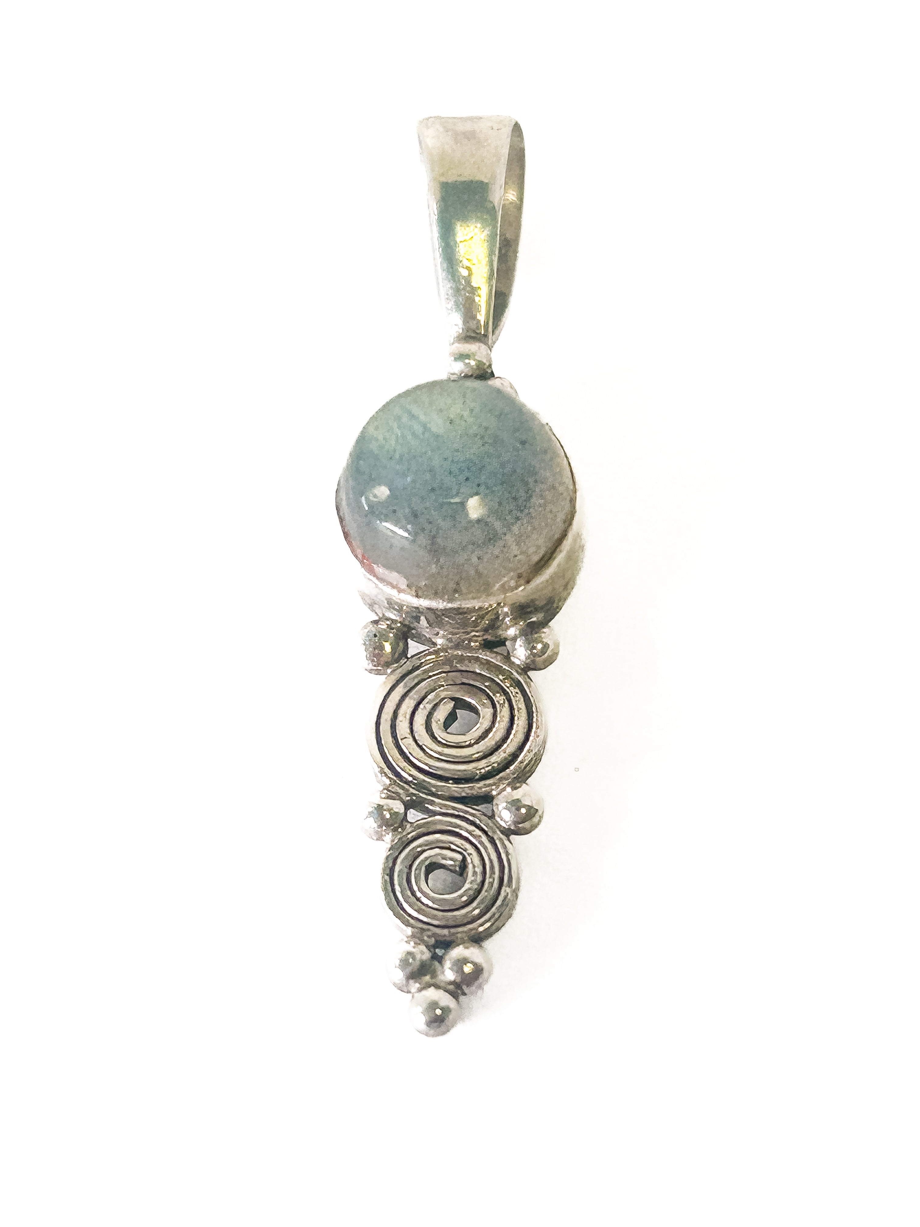 Vintage 925 Sterling Silver Labradorite Pendant - Frijja, LLC