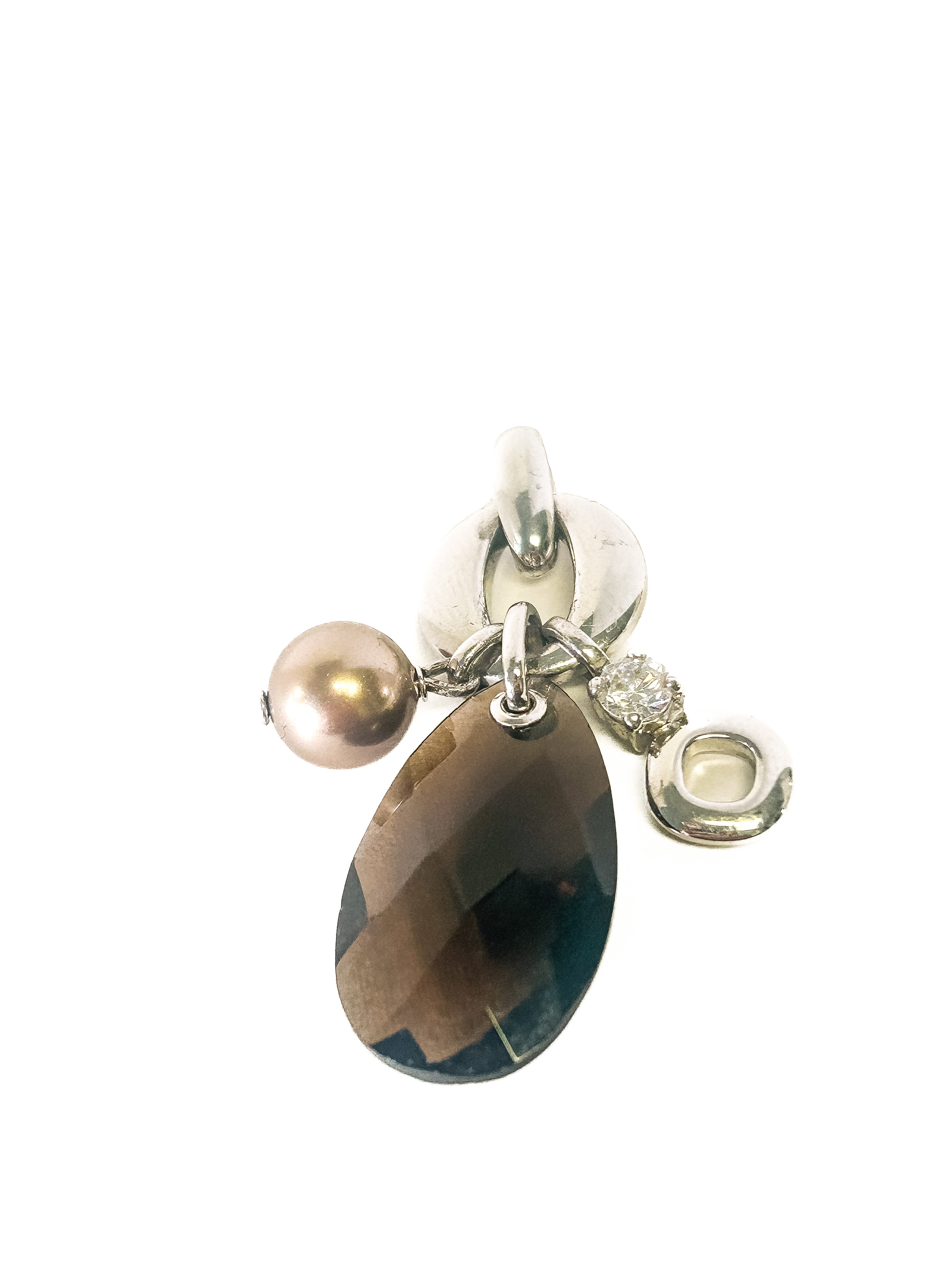 Vintage 925 Sterling Silver Smokey Quartz Pendant - Frijja, LLC