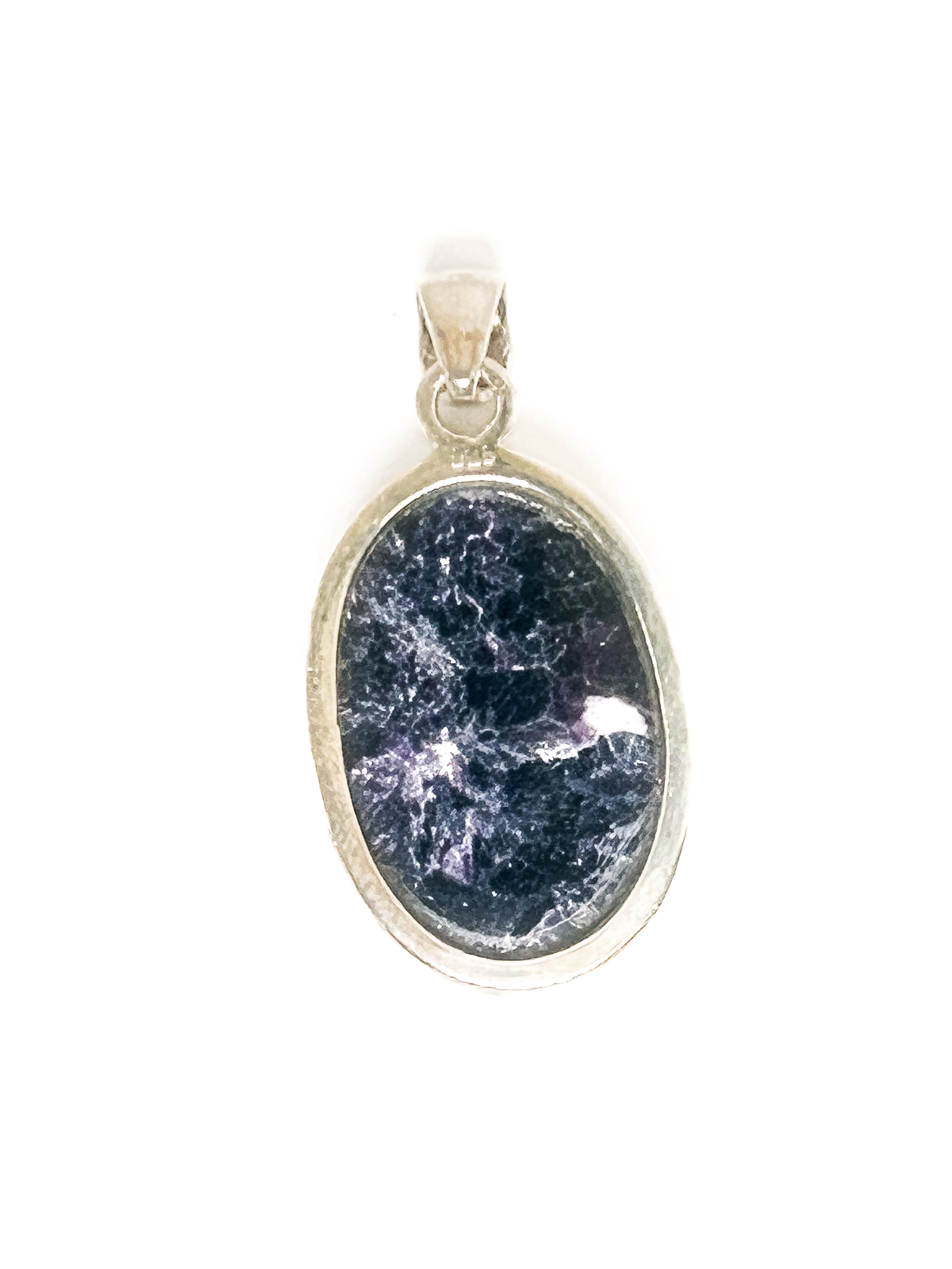 Vintage 925 Sterling Silver Oval Jasper Pendant - Frijja, LLC