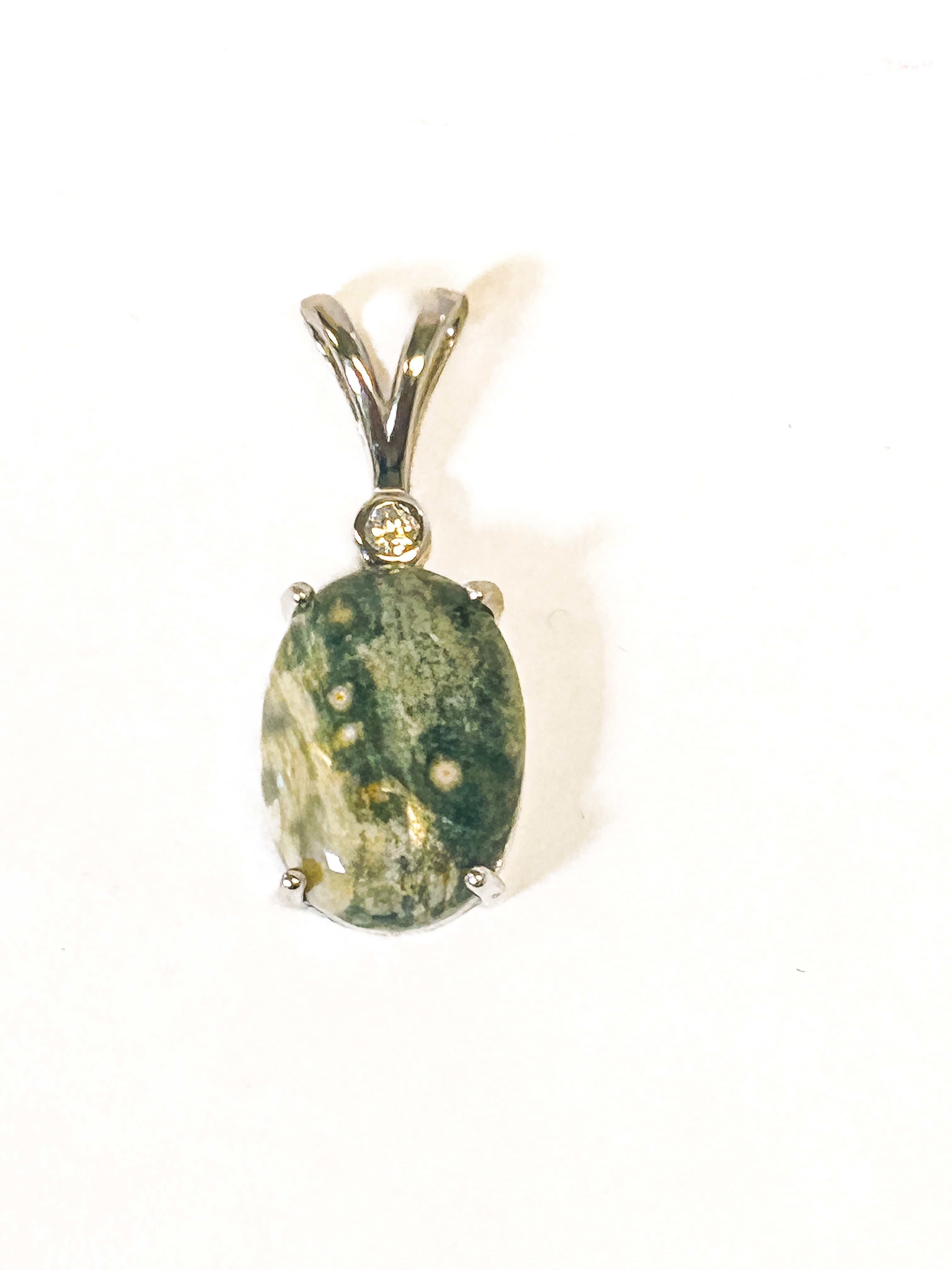 Vintage 925 Sterling Silver Ocean Jasper pendant - Frijja, LLC