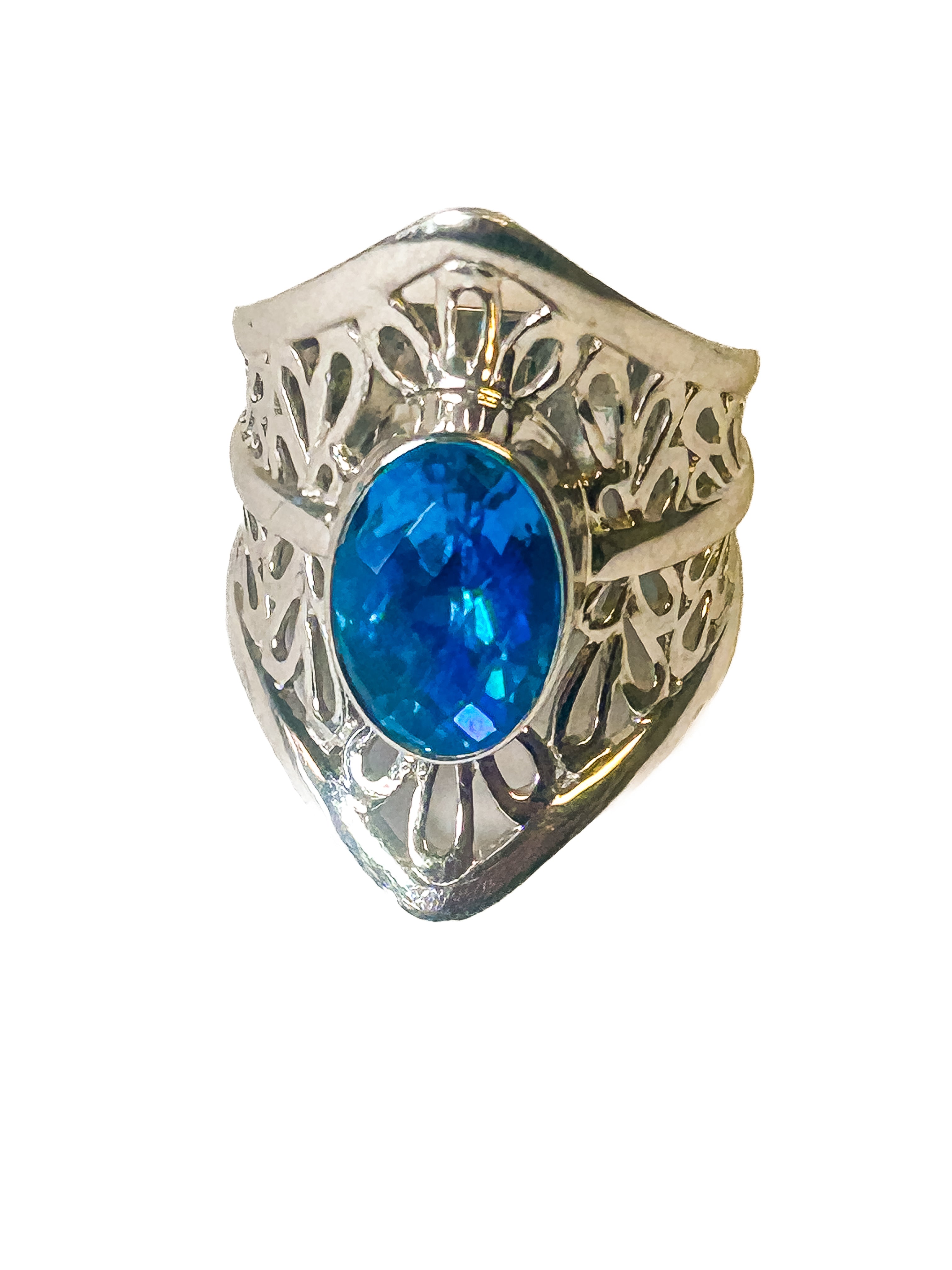 Vintage 925 Sterling Silver Blue topaz Ring Size 8 - Frijja, LLC