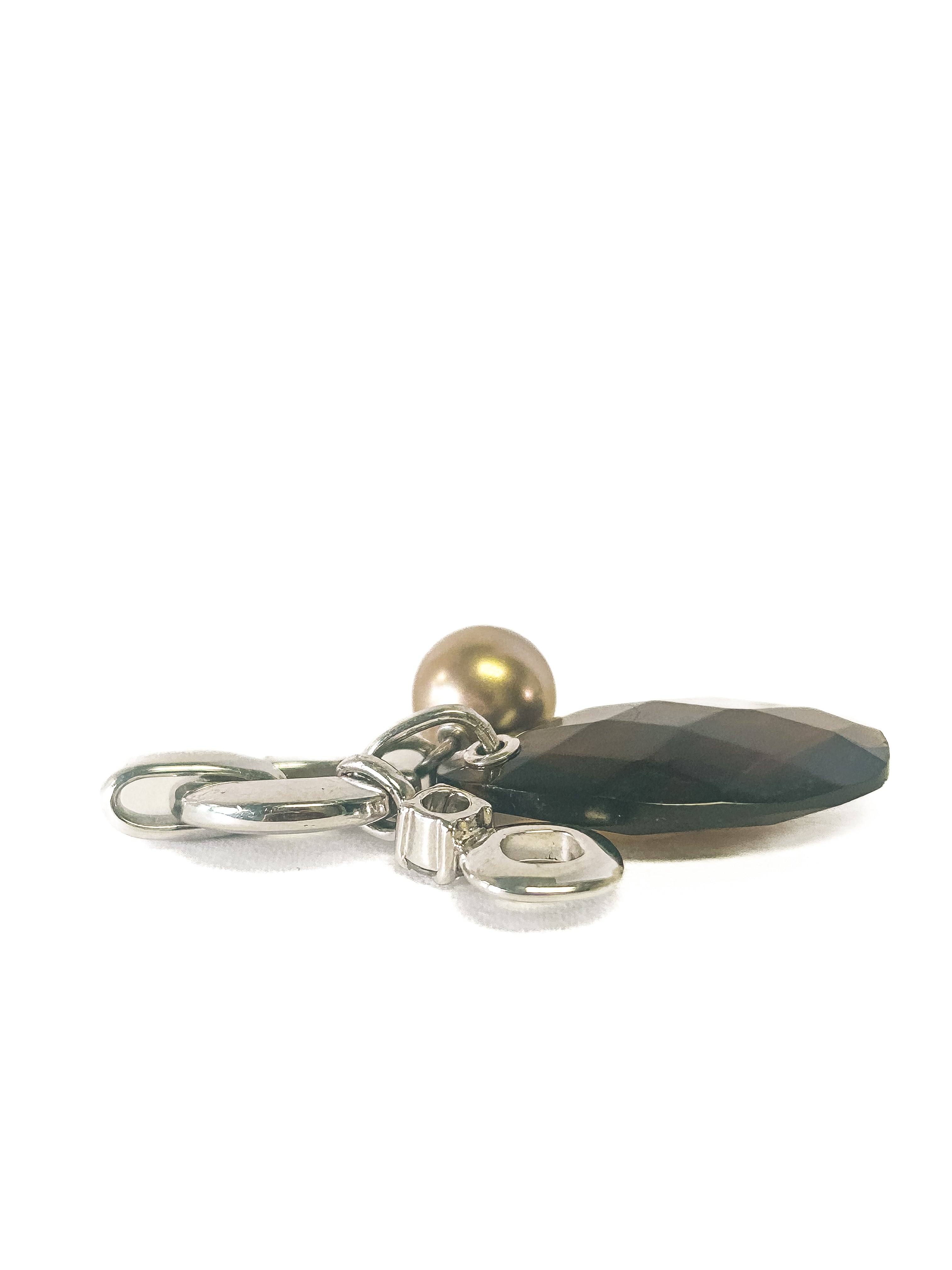 Vintage 925 Sterling Silver Smokey Quartz Pendant - Frijja, LLC