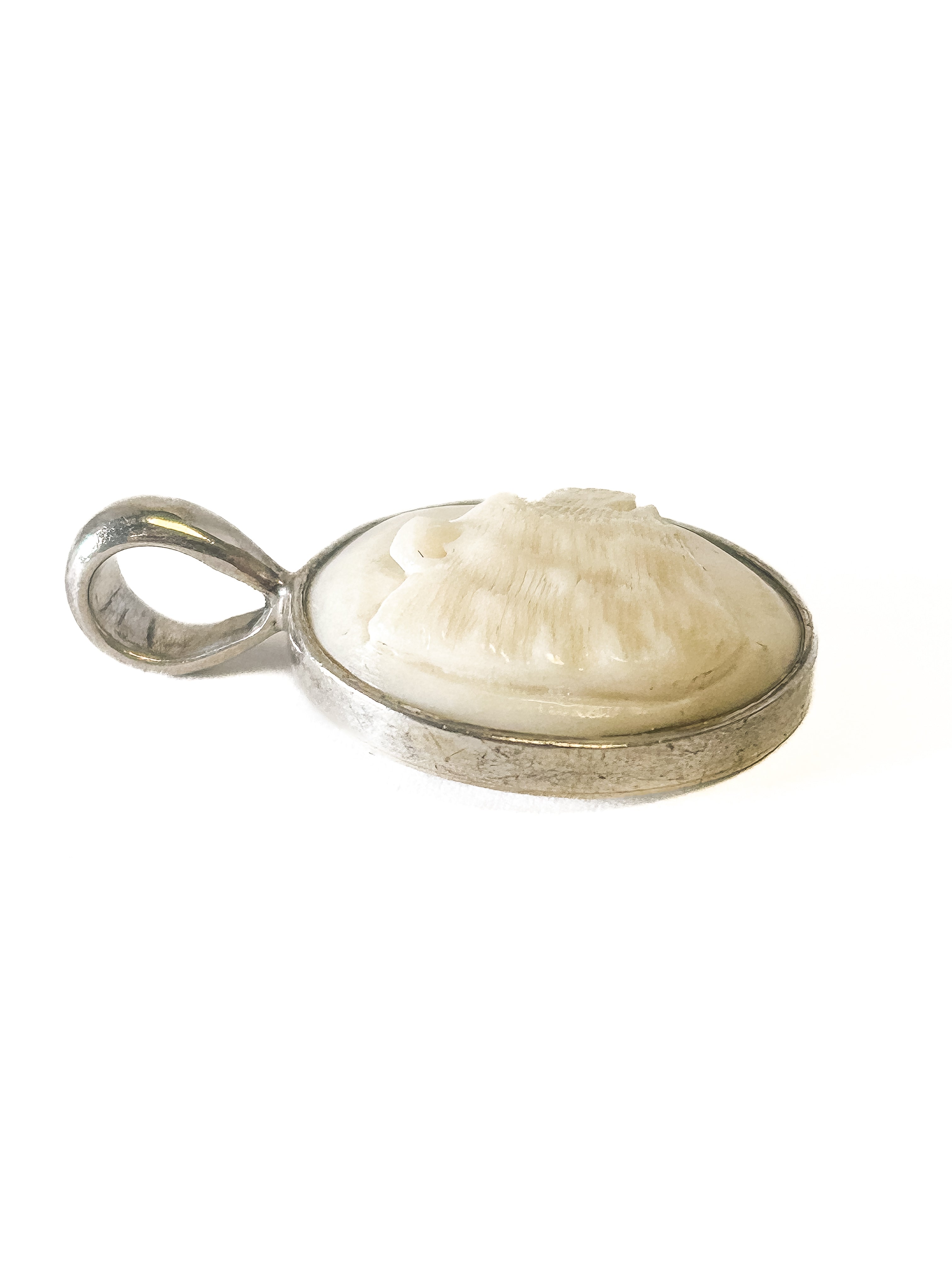 Vintage 925 Sterling Silver Ivory Bear Pendant - Frijja, LLC