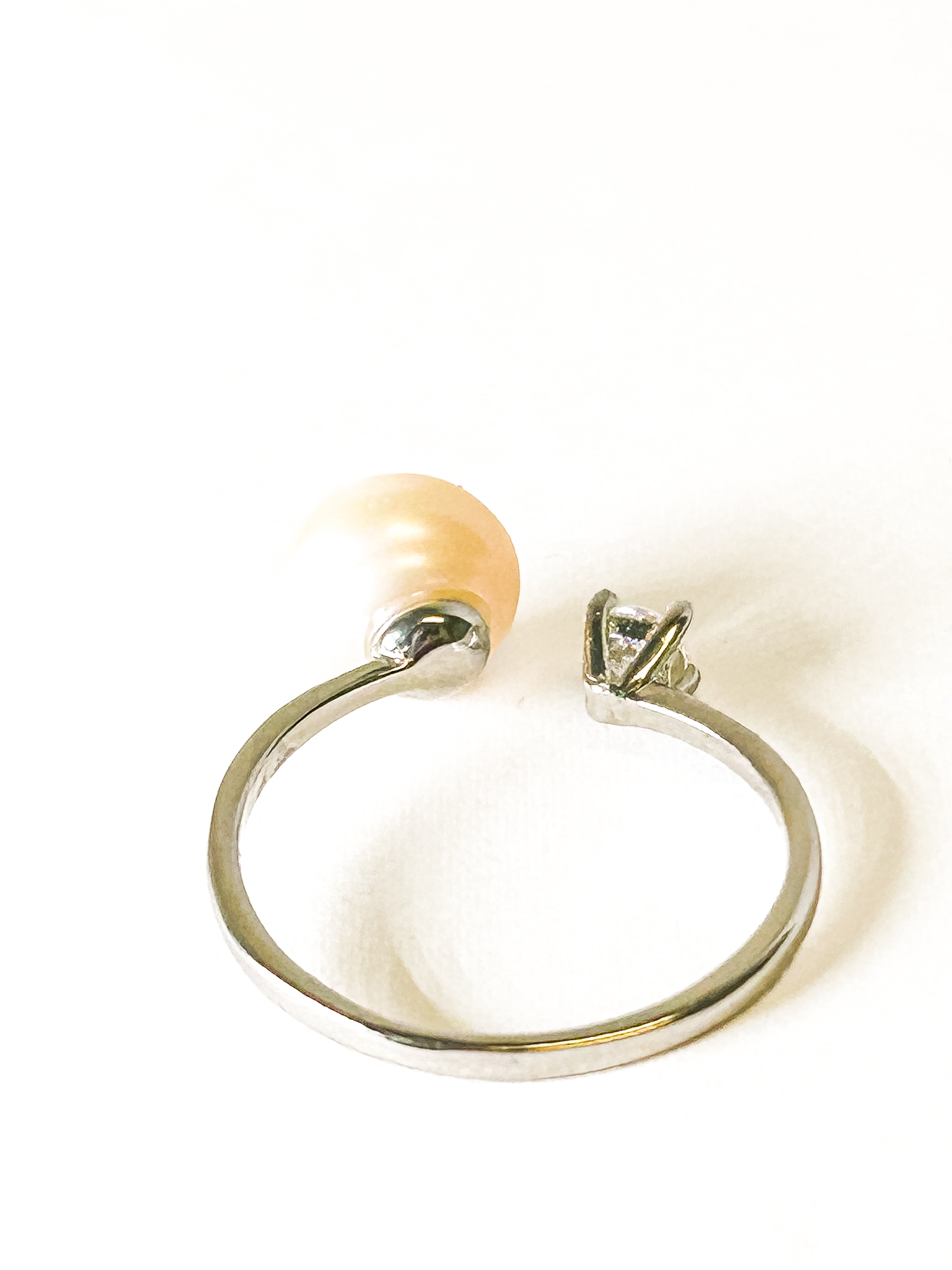 925 Sterling Silver Freshwater Pearl Adjustable Ring - Frijja, LLC