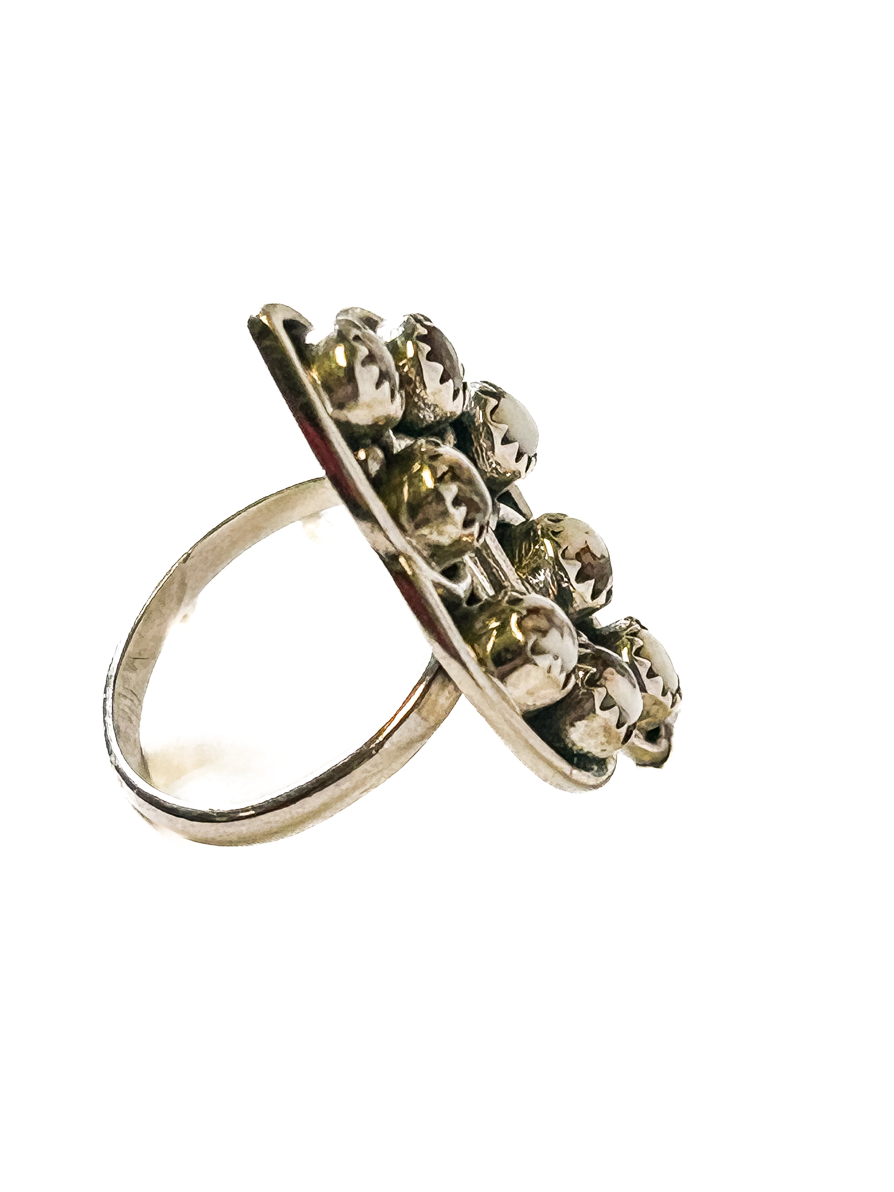 Vintage 925 Sterling Silver White Buffalo Turquoise Ring - Size 8 - Frijja, LLC